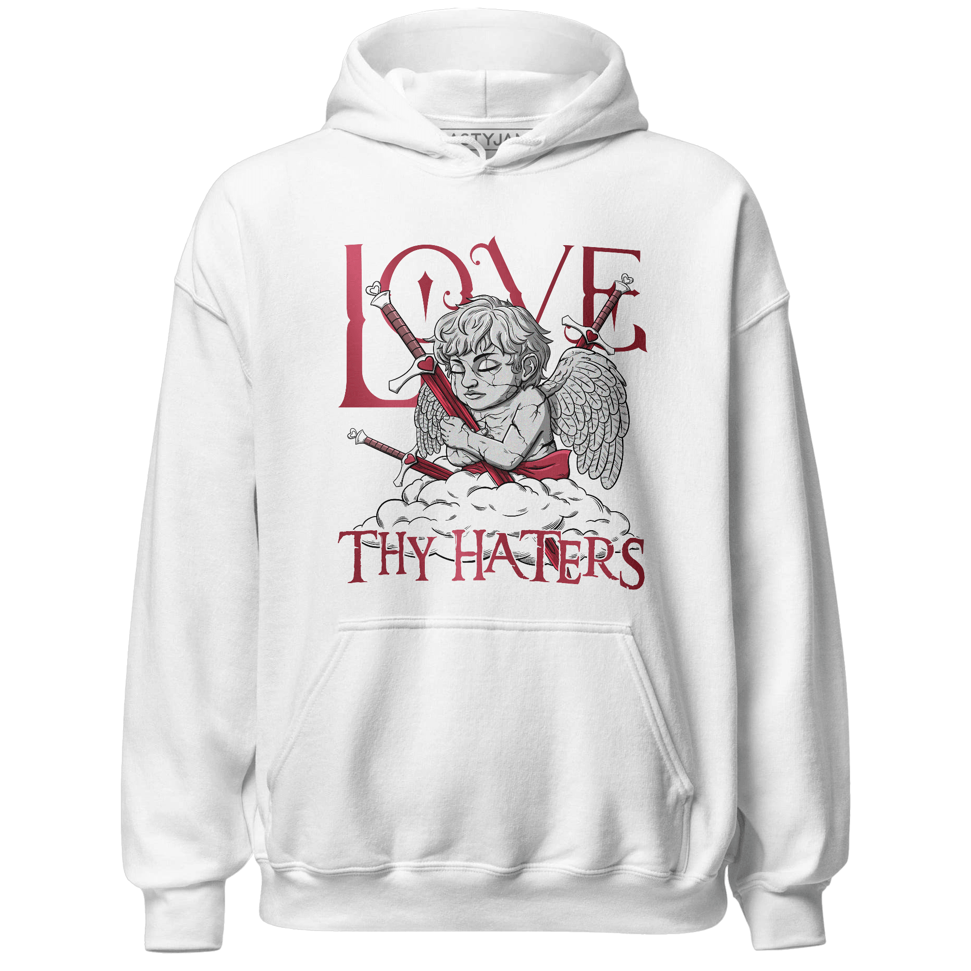 High 85 Metallic Burgundy 1s Hoodie Match Love Thy Haters Angel - NastyJamz