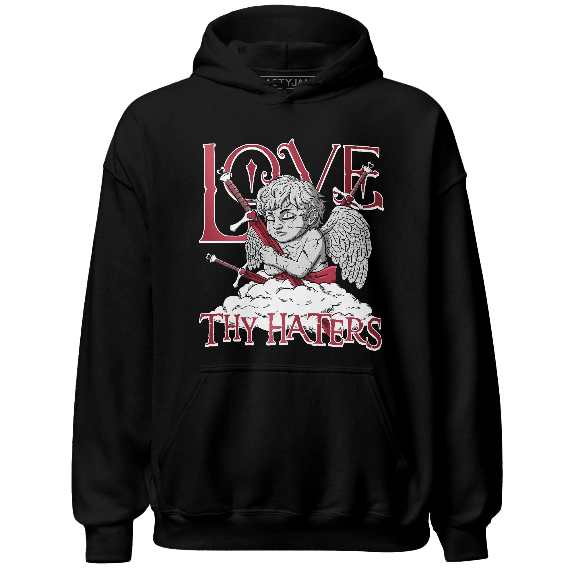 High 85 Metallic Burgundy 1s Hoodie Match Love Thy Haters Angel - NastyJamz