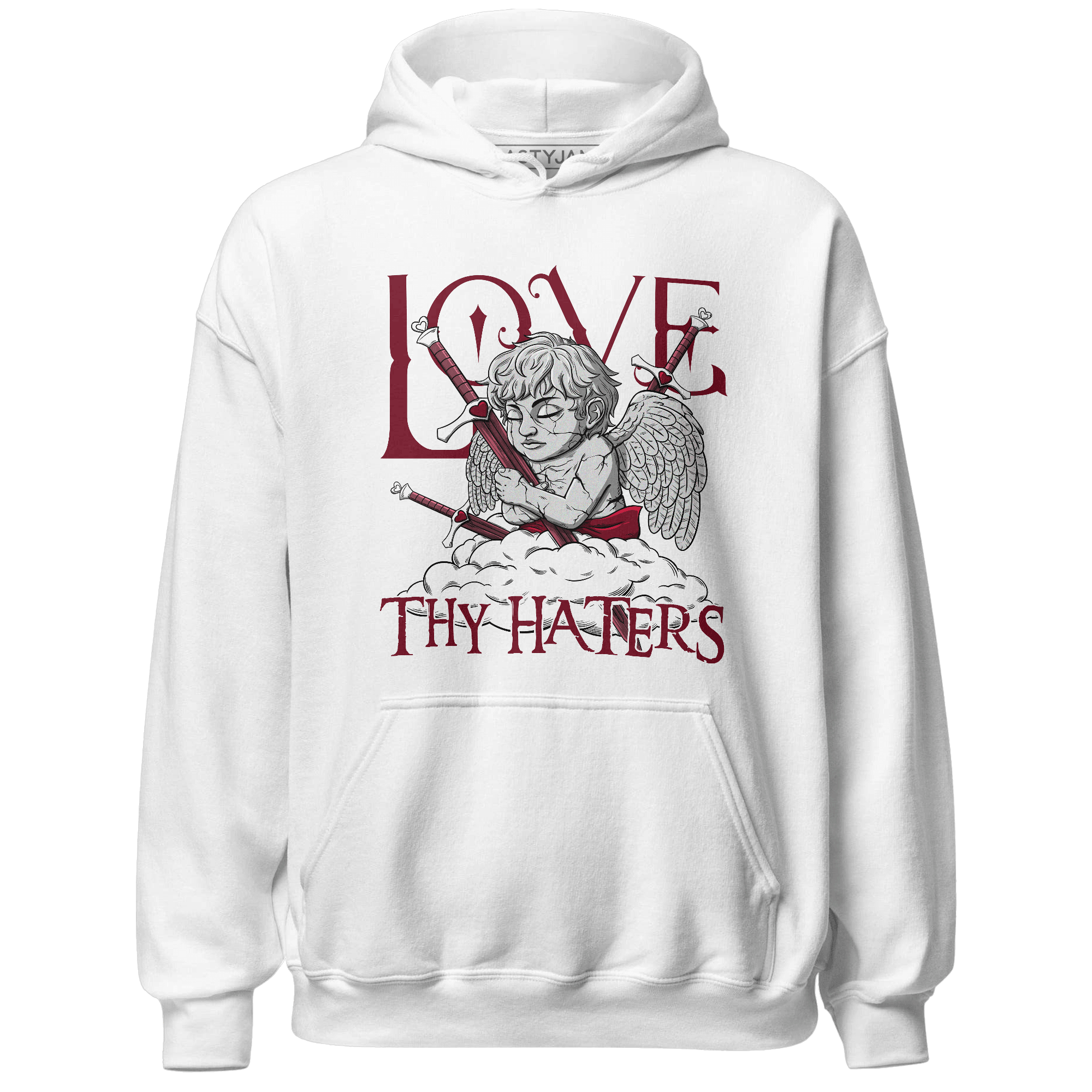 High White Team Red 1s Hoodie Match Love Thy Haters Angel - NastyJamz