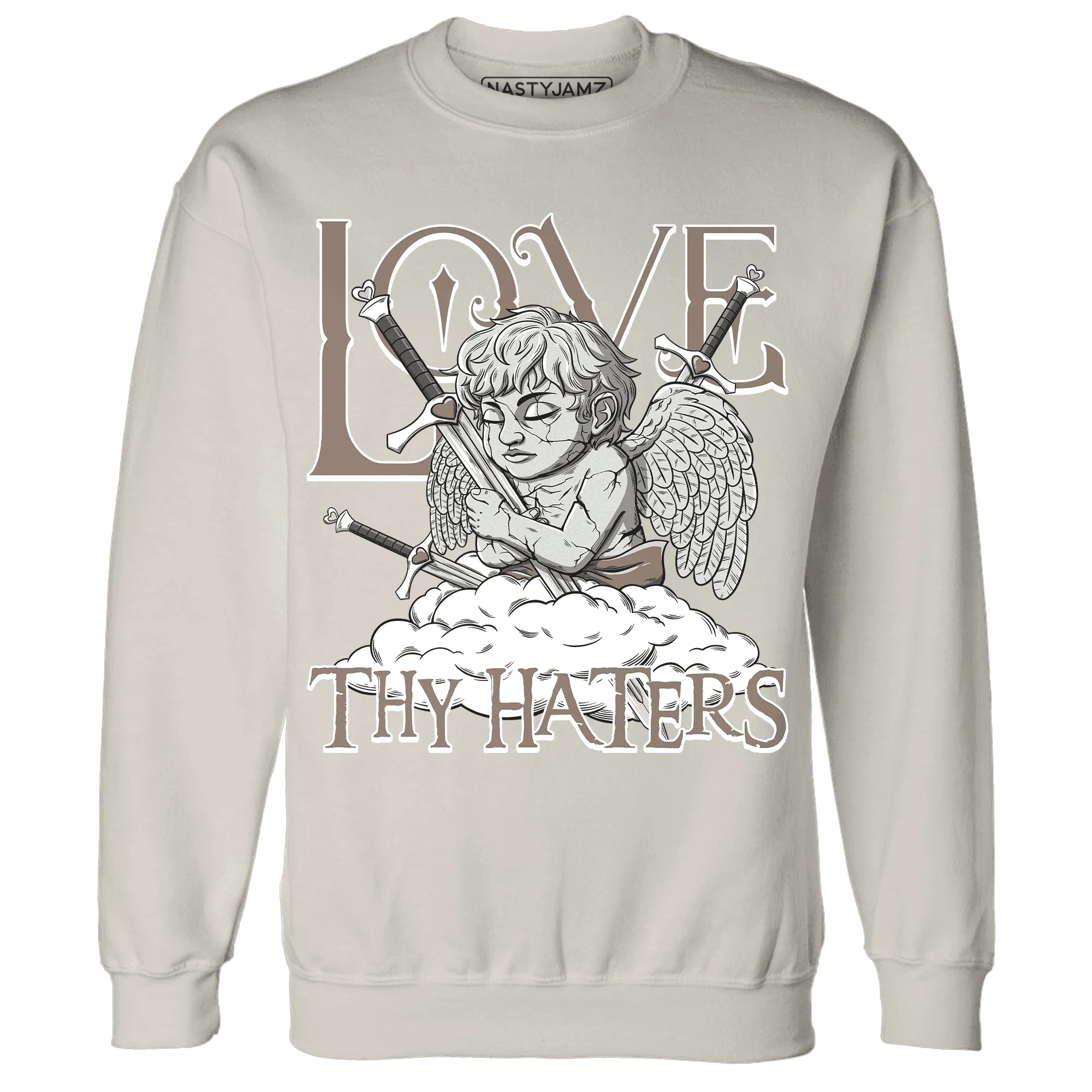 NastyJamz-Low-Mocha-1s-Sweatshirt-Match-Love-Thy-Haters-Angel