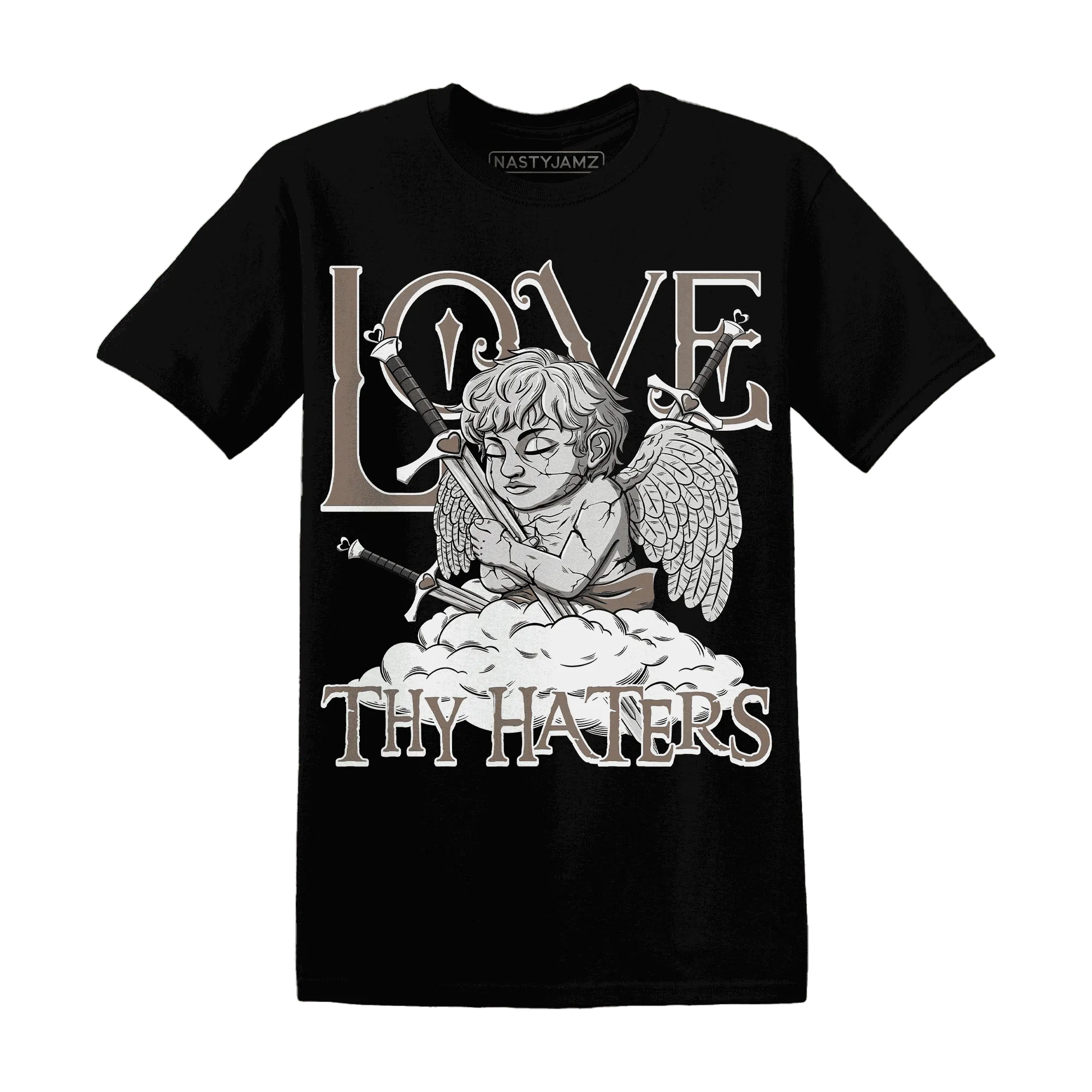 NastyJamz-Low-Mocha-1s-T-Shirt-Match-Love-Thy-Haters-Angel