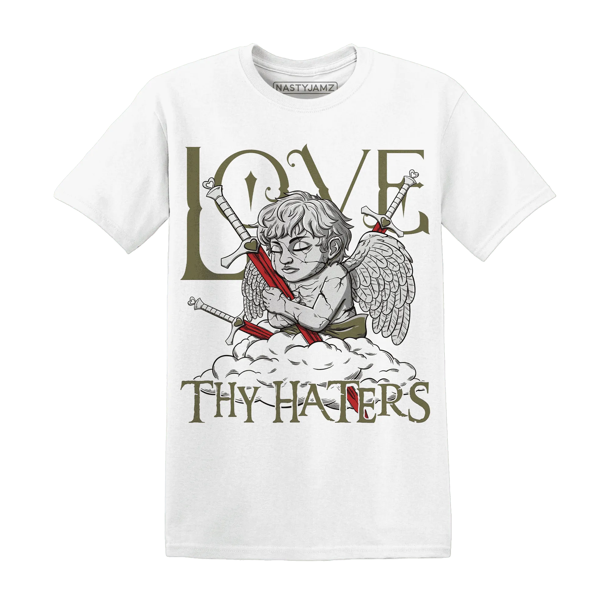NastyJamz-Medium-Olive-1s-T-Shirt-Match-Love-Thy-Haters-Angel