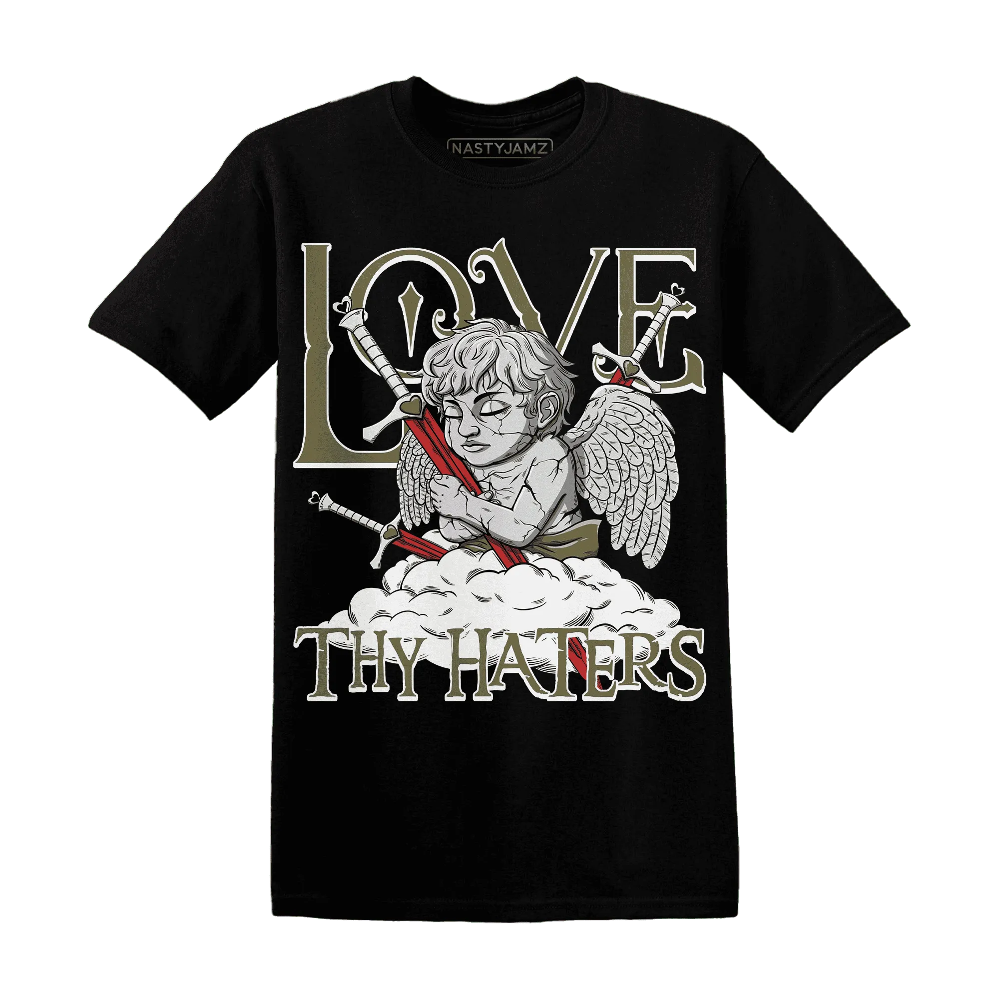 NastyJamz-Medium-Olive-1s-T-Shirt-Match-Love-Thy-Haters-Angel