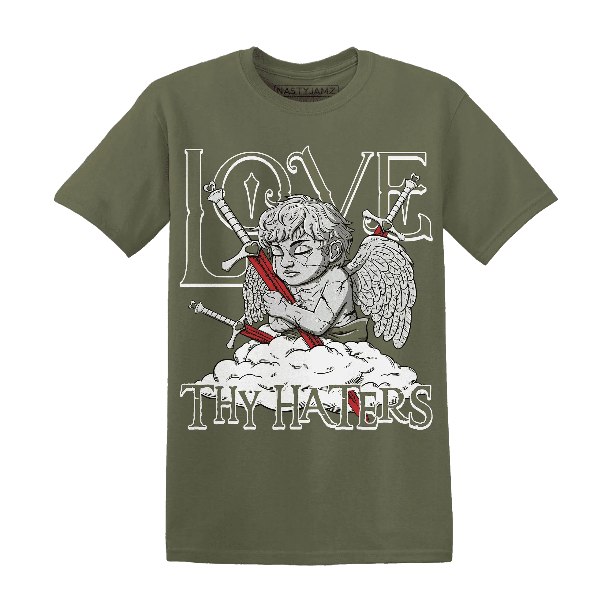NastyJamz-Medium-Olive-1s-T-Shirt-Match-Love-Thy-Haters-Angel