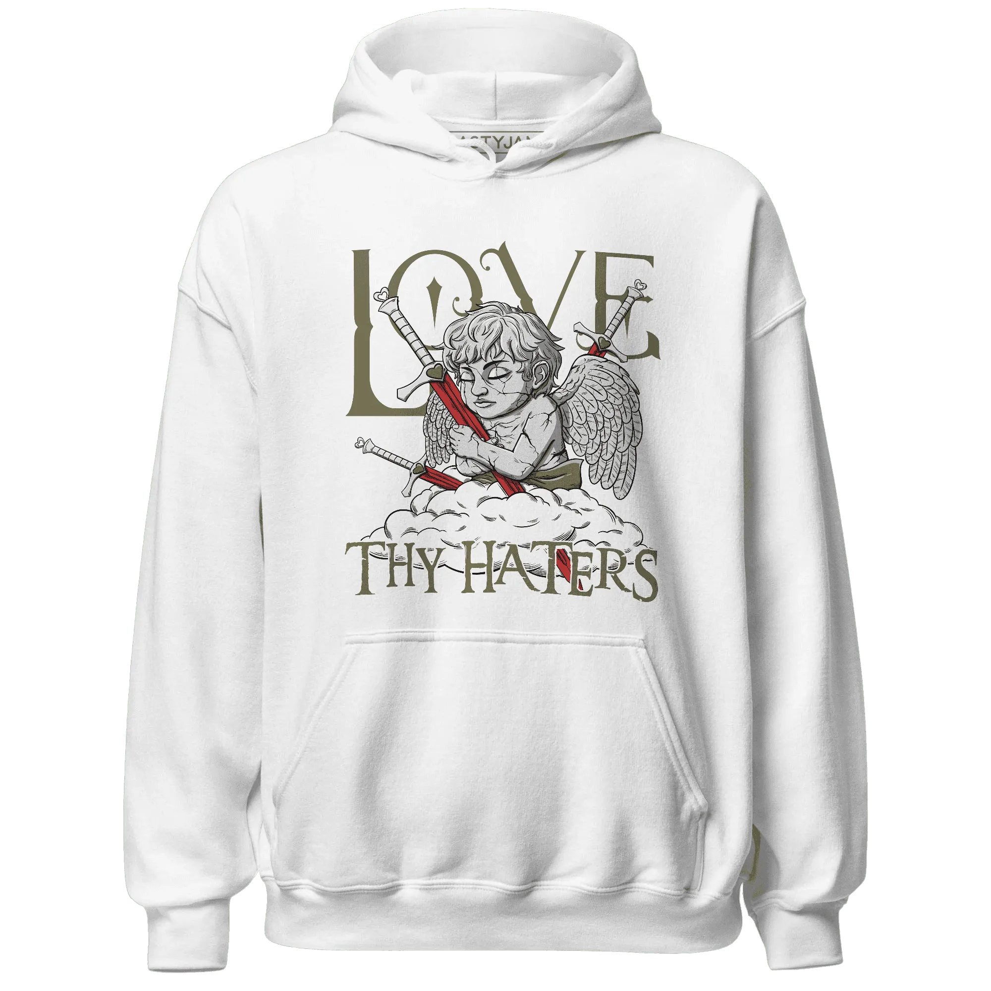 NastyJamz-Medium-Olive-1s-Hoodie-Match-Love-Thy-Haters-Angel