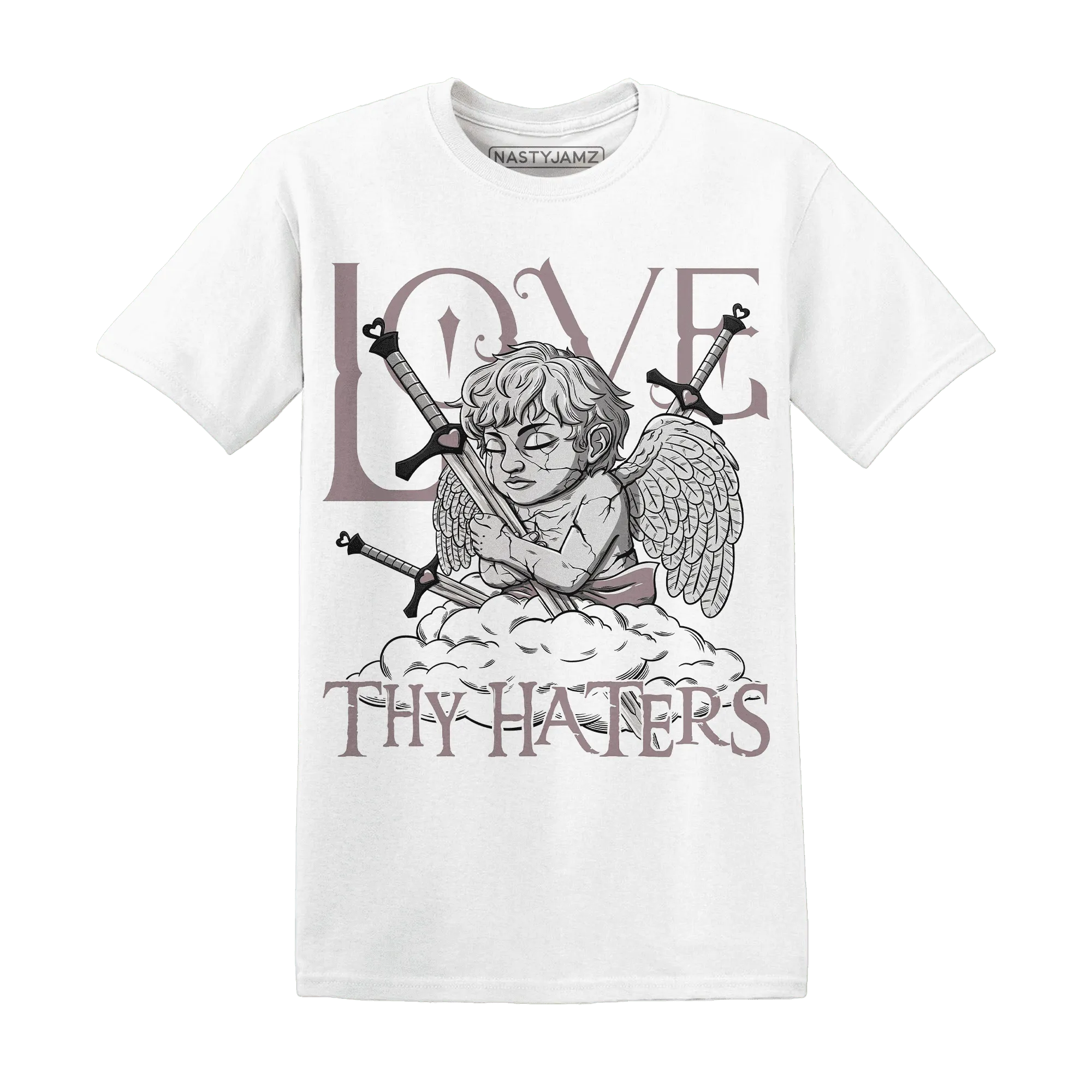 NastyJamz-Black-Violet-Ore-3s-T-Shirt-Match-Love-Thy-Haters-Angel