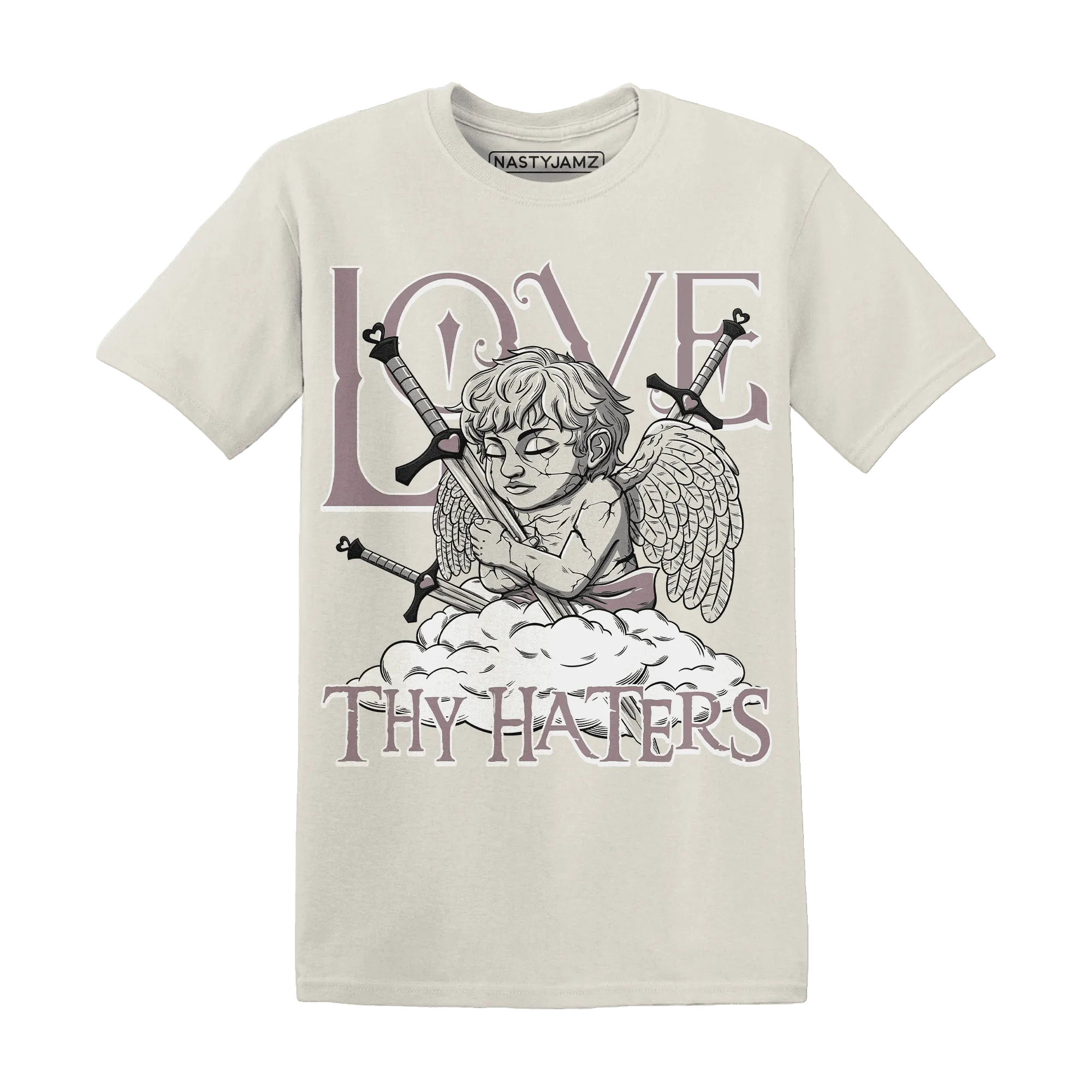 NastyJamz-Black-Violet-Ore-3s-T-Shirt-Match-Love-Thy-Haters-Angel