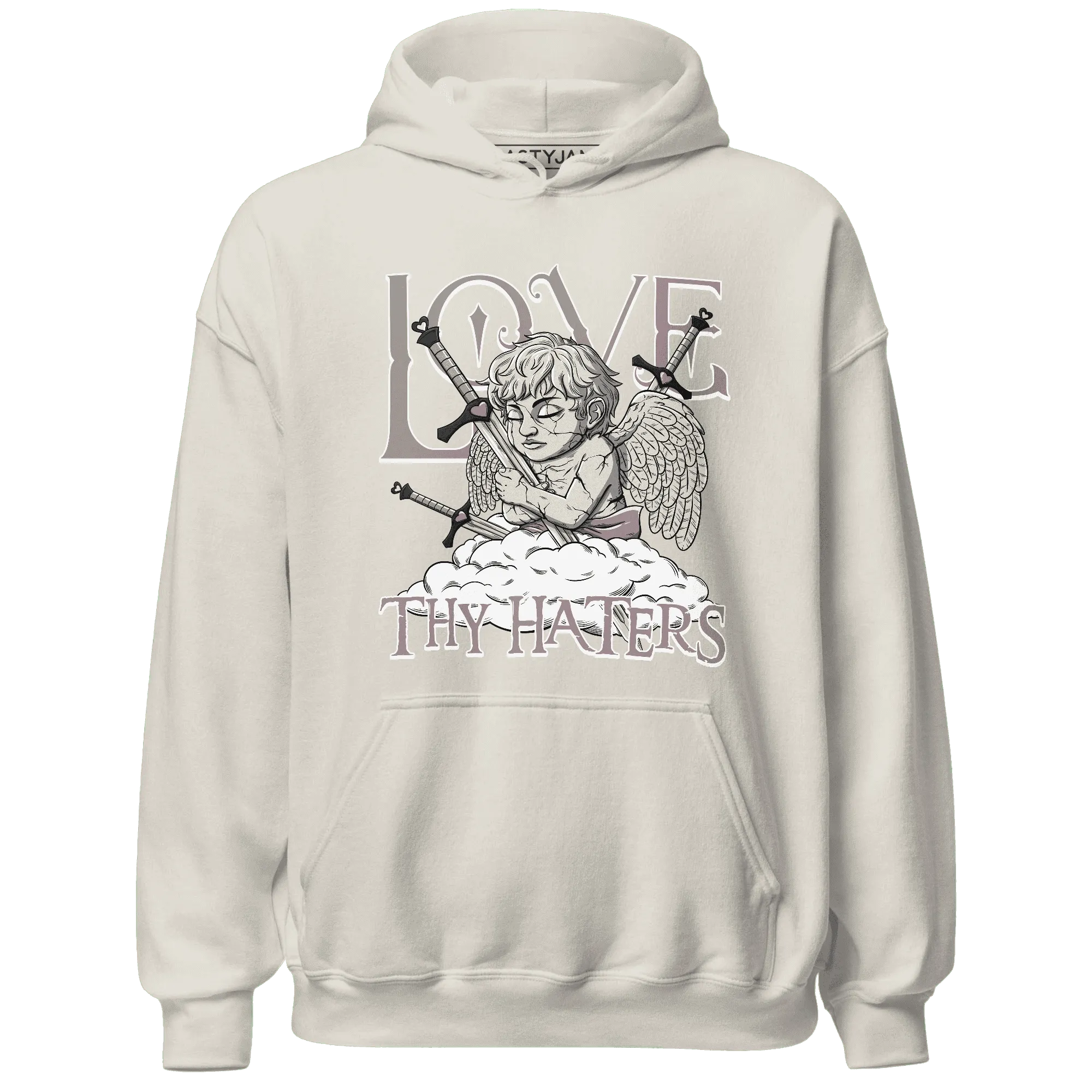 NastyJamz-Black-Violet-Ore-3s-Hoodie-Match-Love-Thy-Haters-Angel