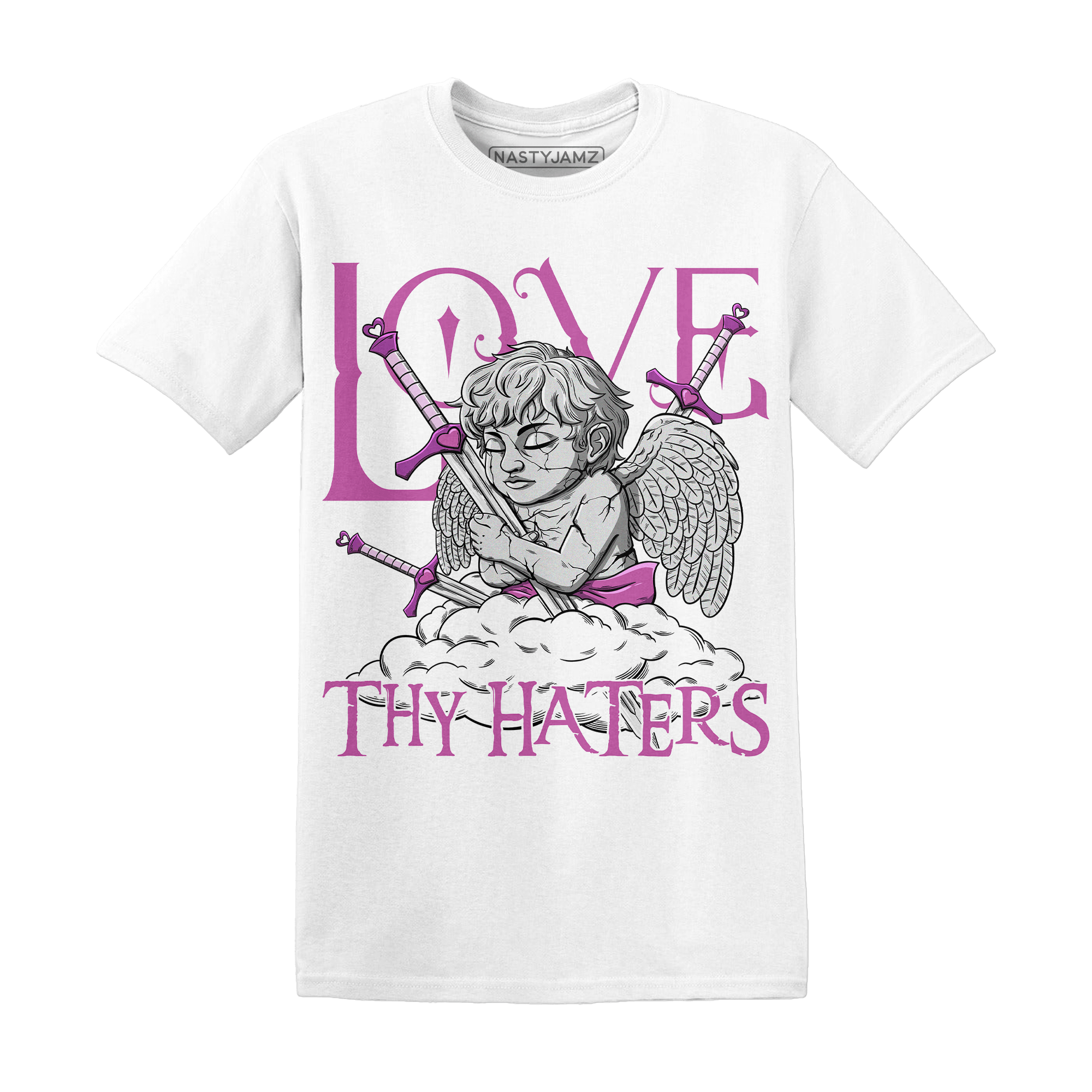 GS Hyper Violet 4s T Shirt Love Thy Haters Angel - NastyJamz
