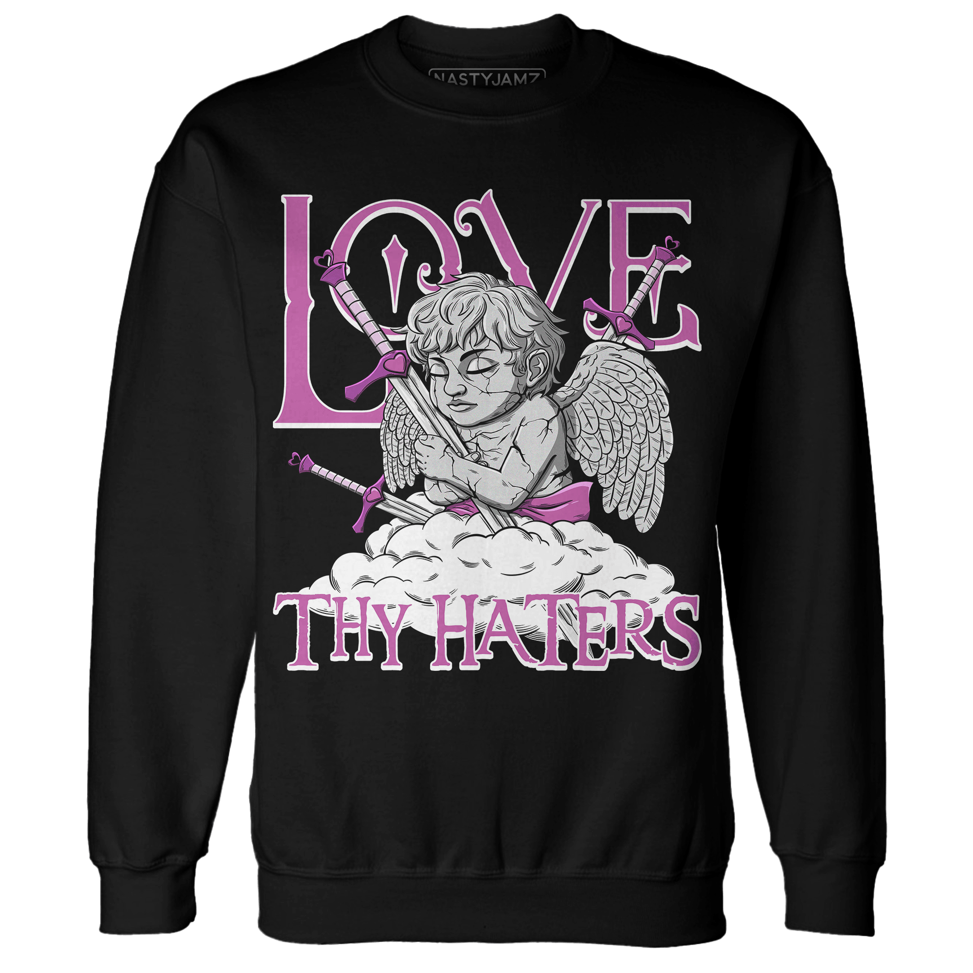 GS Hyper Violet 4s Sweatshirt Match Love Thy Haters Angel - NastyJamz