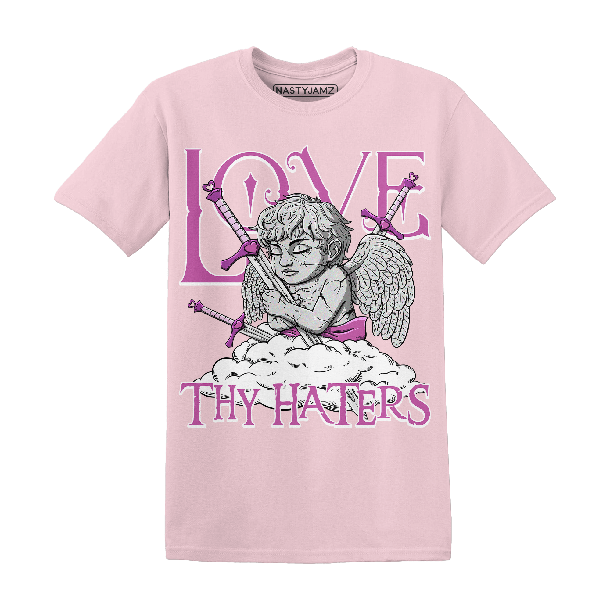 GS Hyper Violet 4s T Shirt Love Thy Haters Angel - NastyJamz