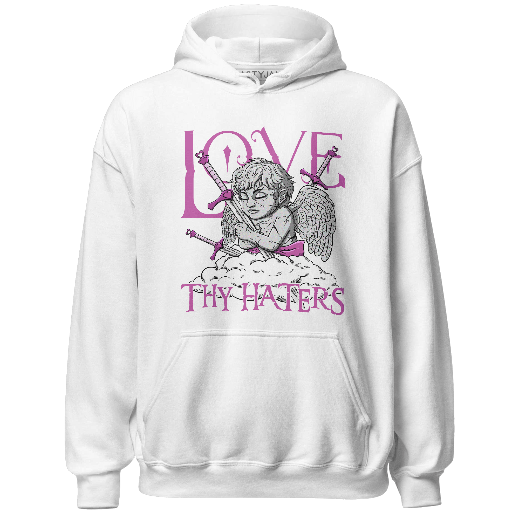GS Hyper Violet 4s Hoodie Match Love Thy Haters Angel - NastyJamz