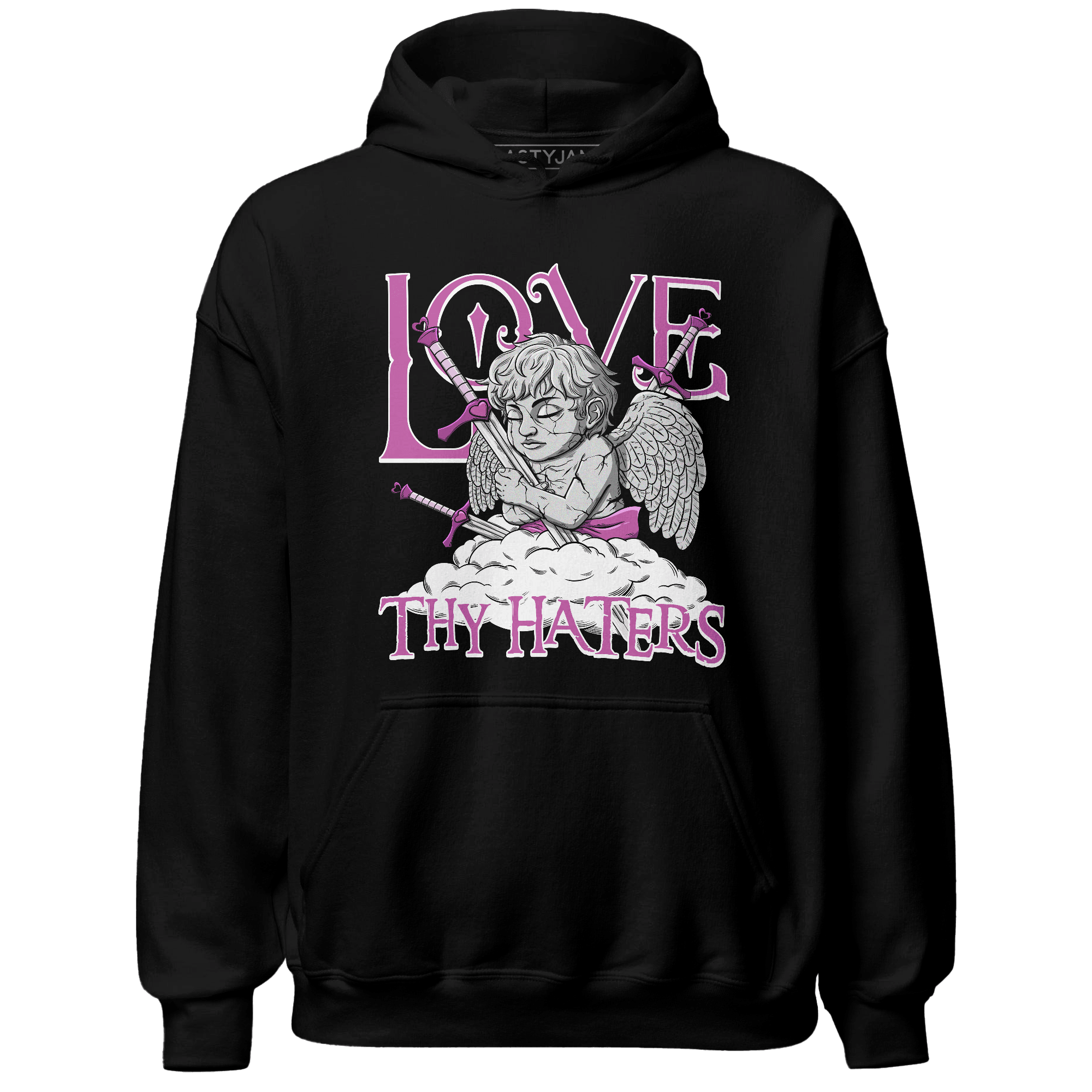 GS Hyper Violet 4s Hoodie Match Love Thy Haters Angel - NastyJamz
