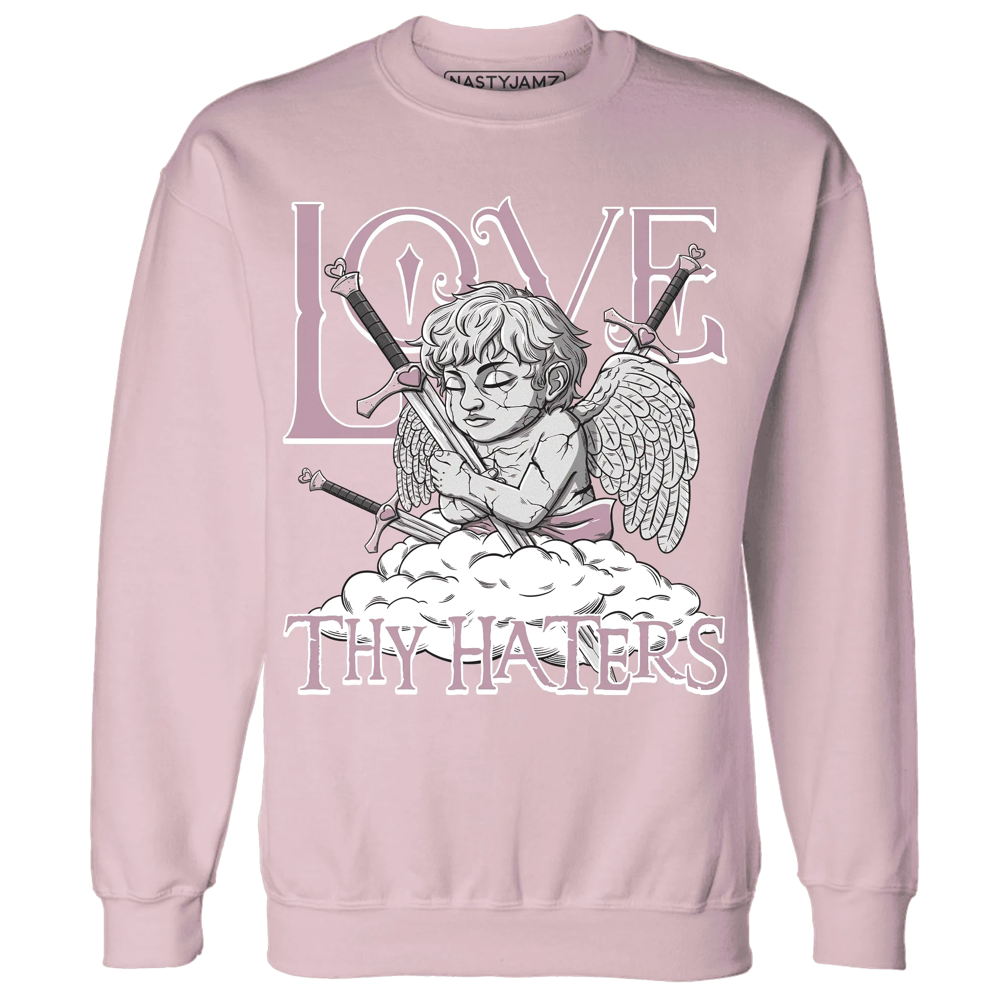Orchid-Neutral-Grey-Black-White-4s-NastyJamz-Sweatshirt-Match-Love-Thy-Haters-Angel