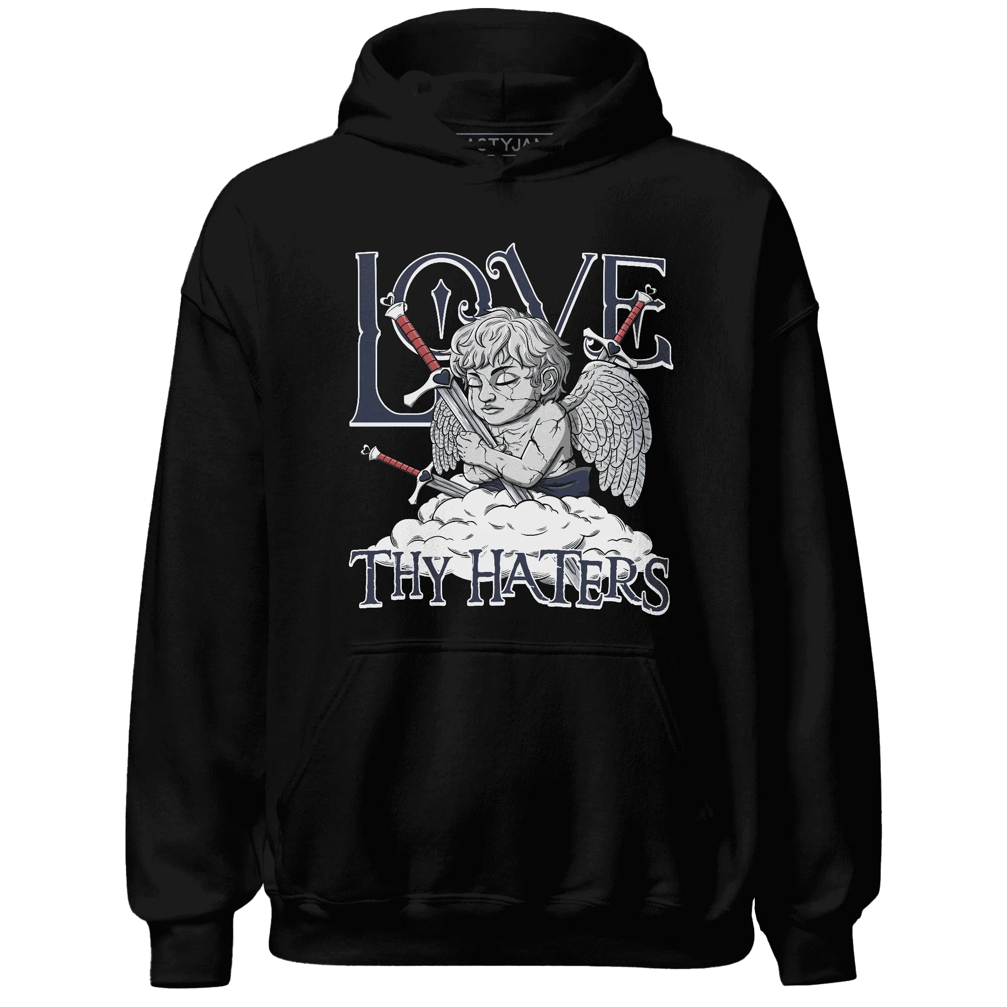 White-Navy-6s-Hoodie-Match-Love-Thy-Haters-Angel