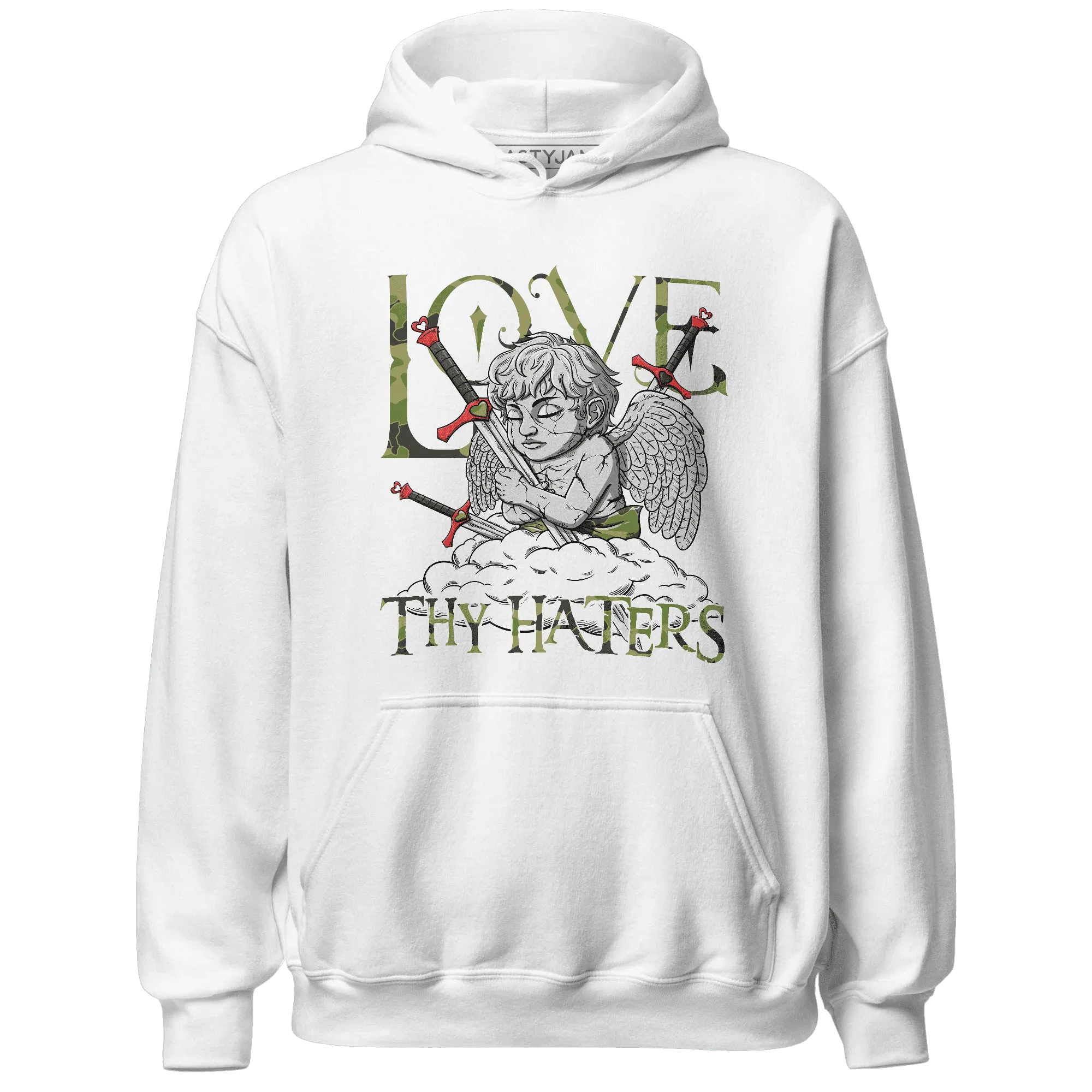AM-90-Dark-Sage-Solar-Red-NastyJamz-Hoodie-Match-Love-Thy-Haters-Angel