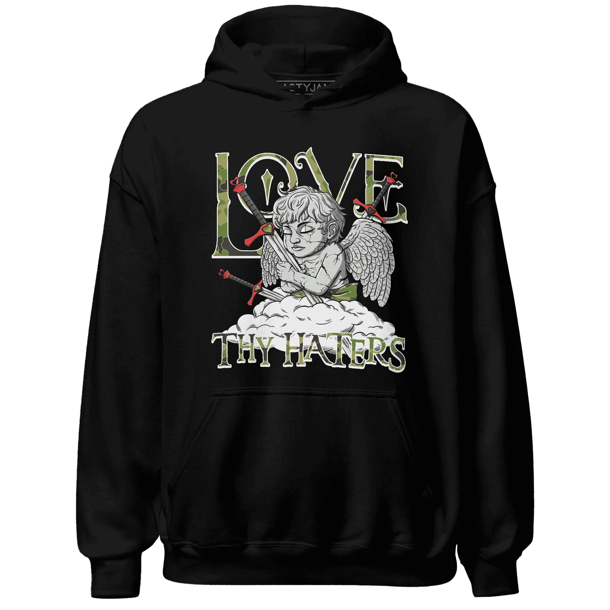AM-90-Dark-Sage-Solar-Red-NastyJamz-Hoodie-Match-Love-Thy-Haters-Angel