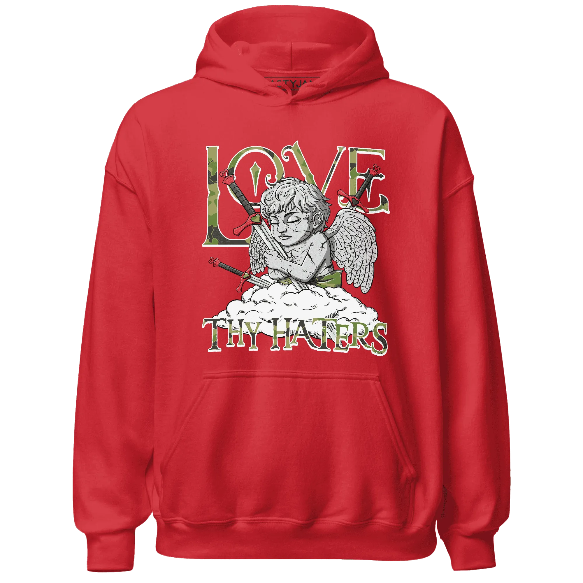 AM-90-Dark-Sage-Solar-Red-NastyJamz-Hoodie-Match-Love-Thy-Haters-Angel