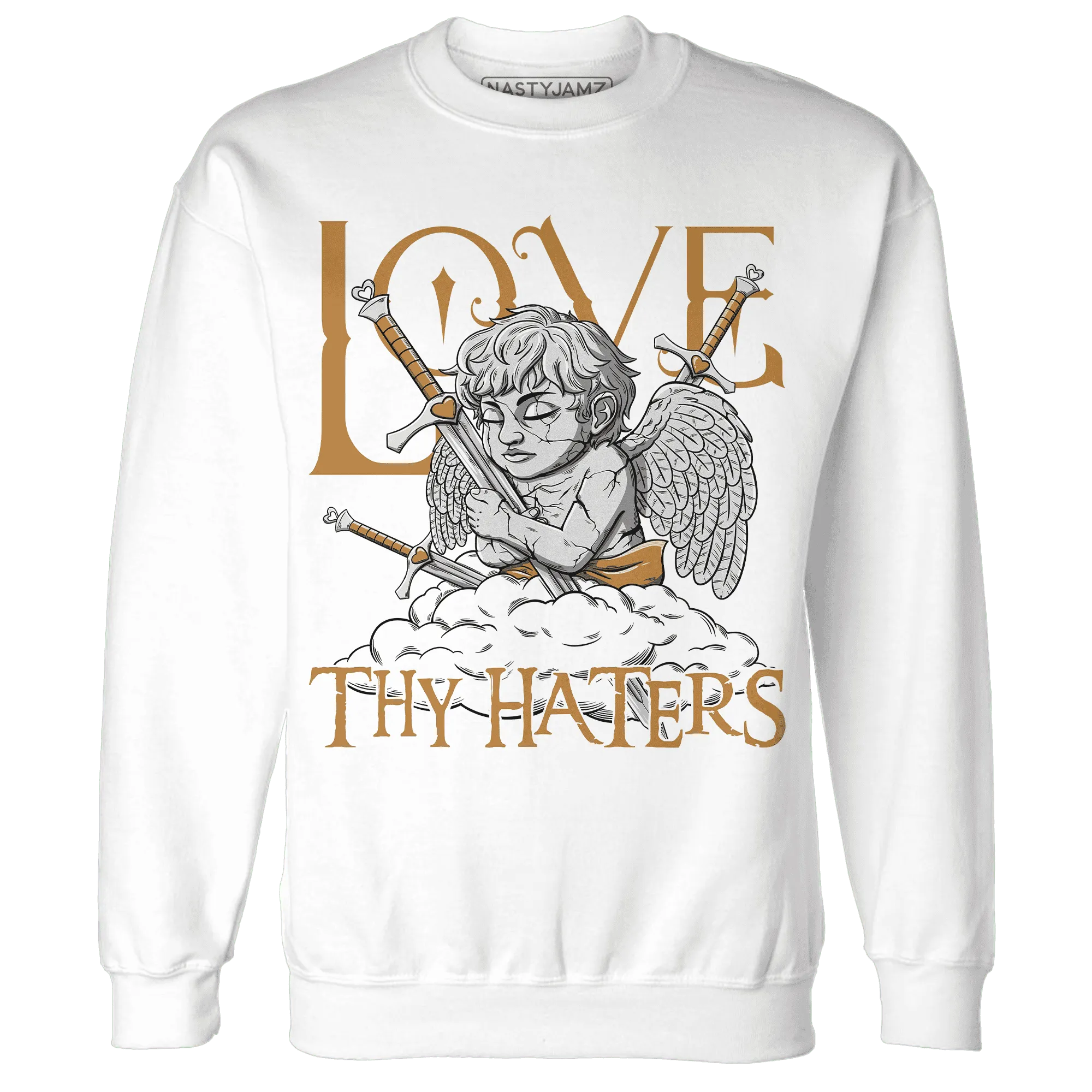 Dunk-Low-Retro-Wheat-Orange-NastyJamz-Sweatshirt-Match-Love-Thy-Haters-Angel