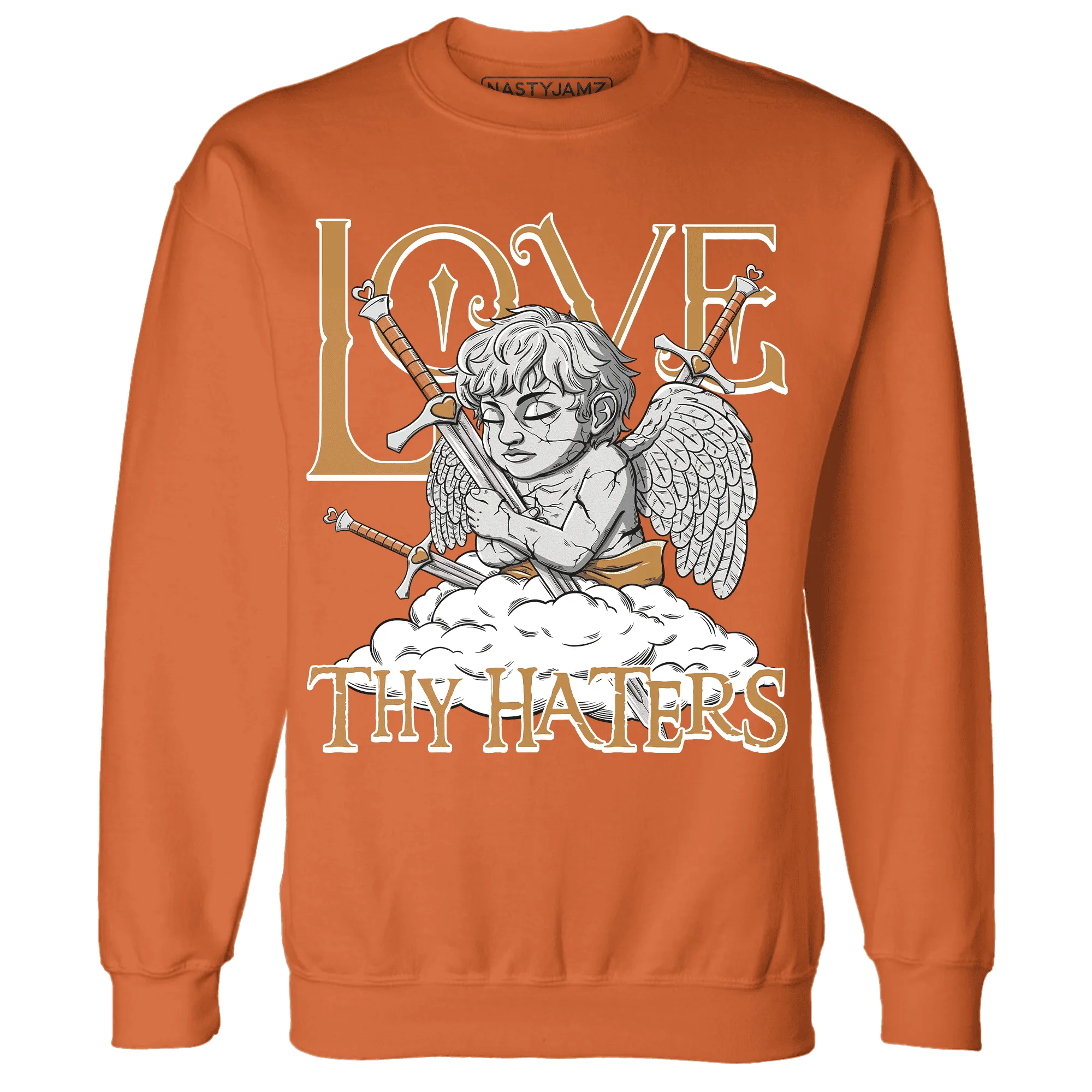 Dunk-Low-Retro-Wheat-Orange-NastyJamz-Sweatshirt-Match-Love-Thy-Haters-Angel