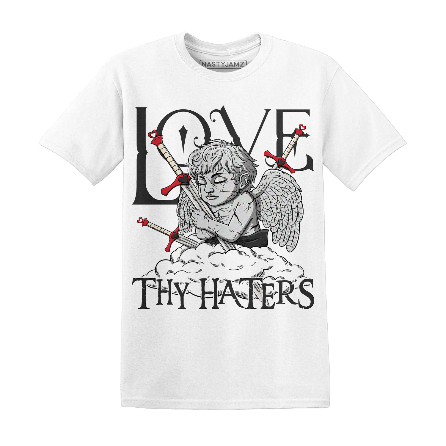 Jumman Jack University Red T Shirt Love Thy Haters Angel - NastyJamz