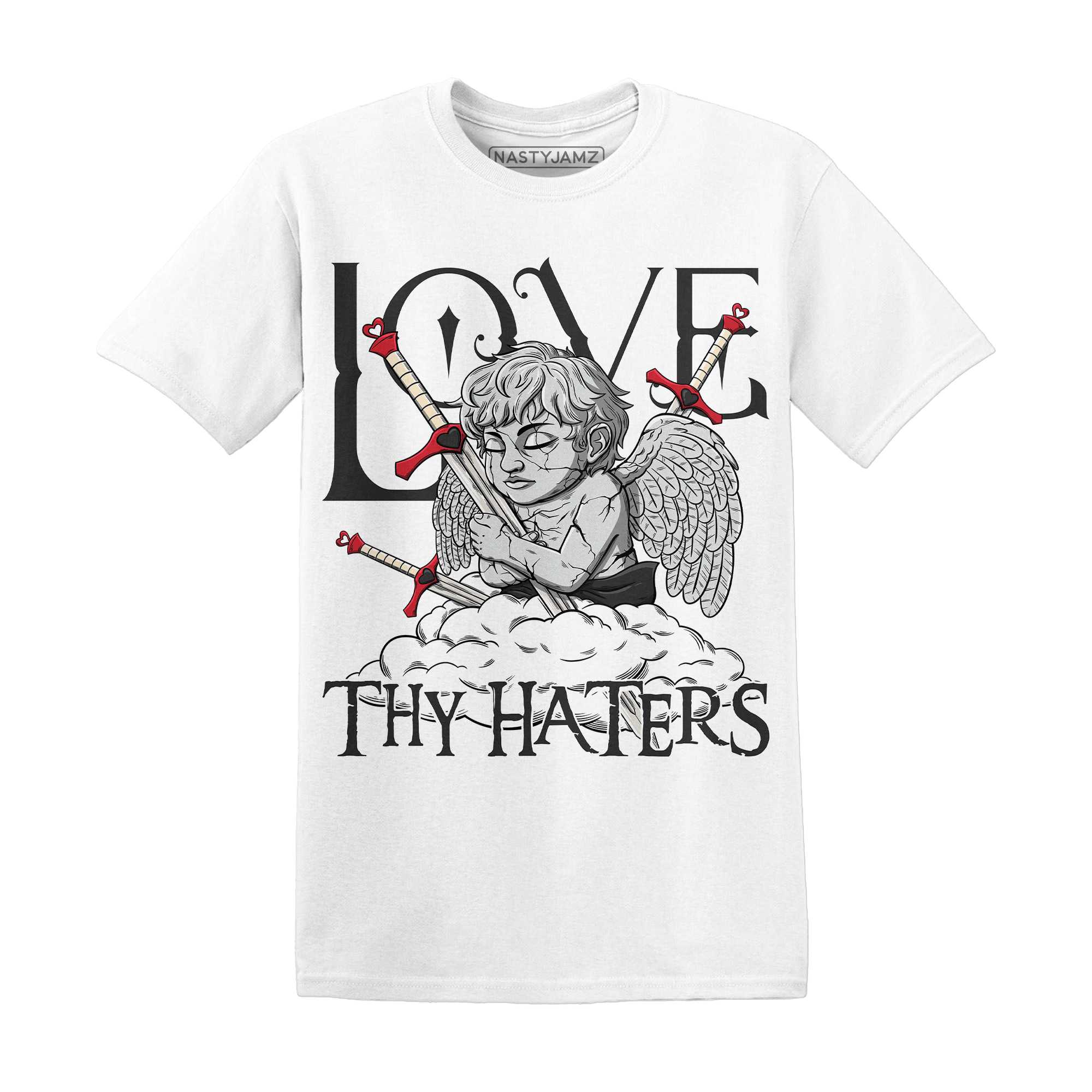 Jumman Jack University Red T Shirt Love Thy Haters Angel - NastyJamz