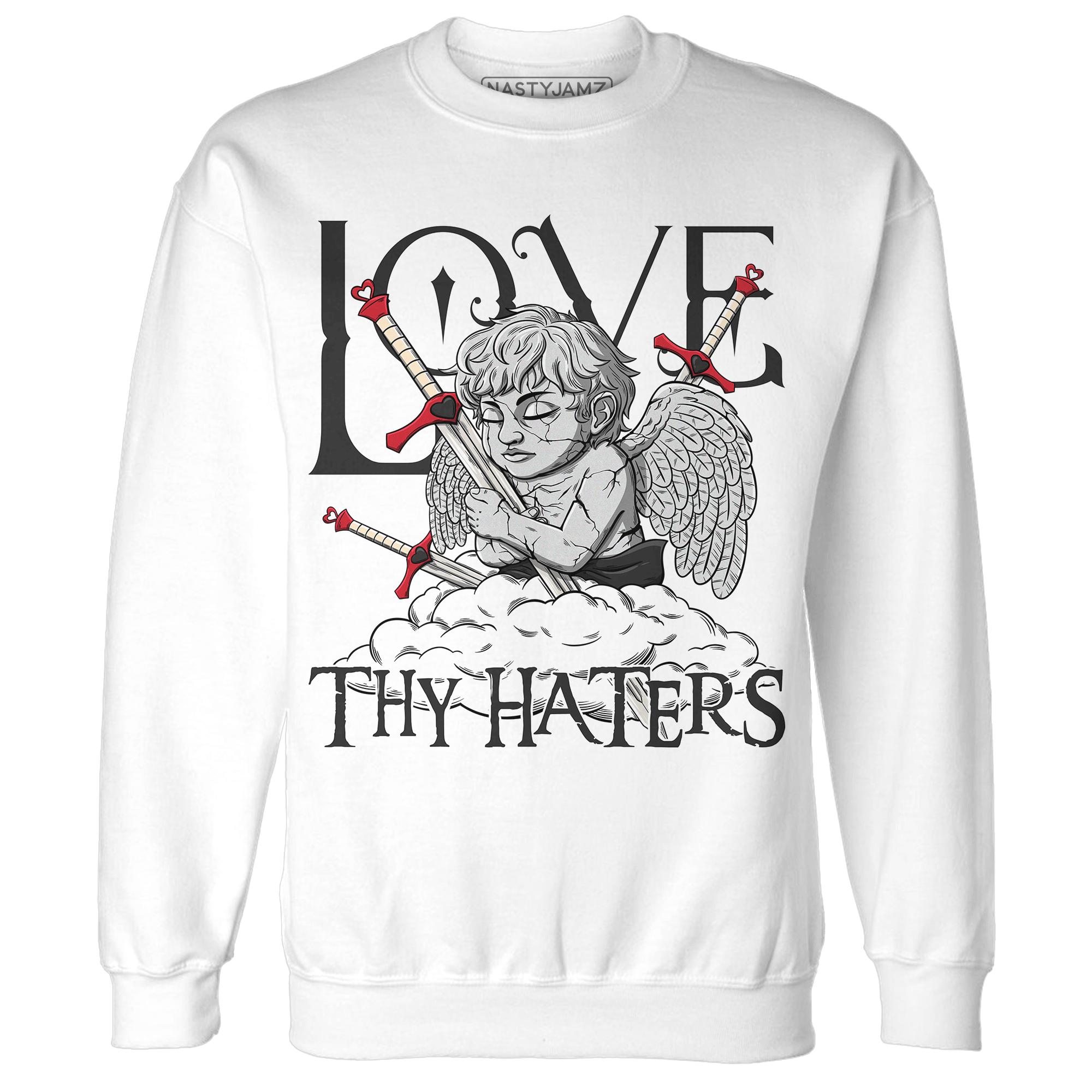 Jumman Jack University Red Sweatshirt Match Love Thy Haters Angel - NastyJamz