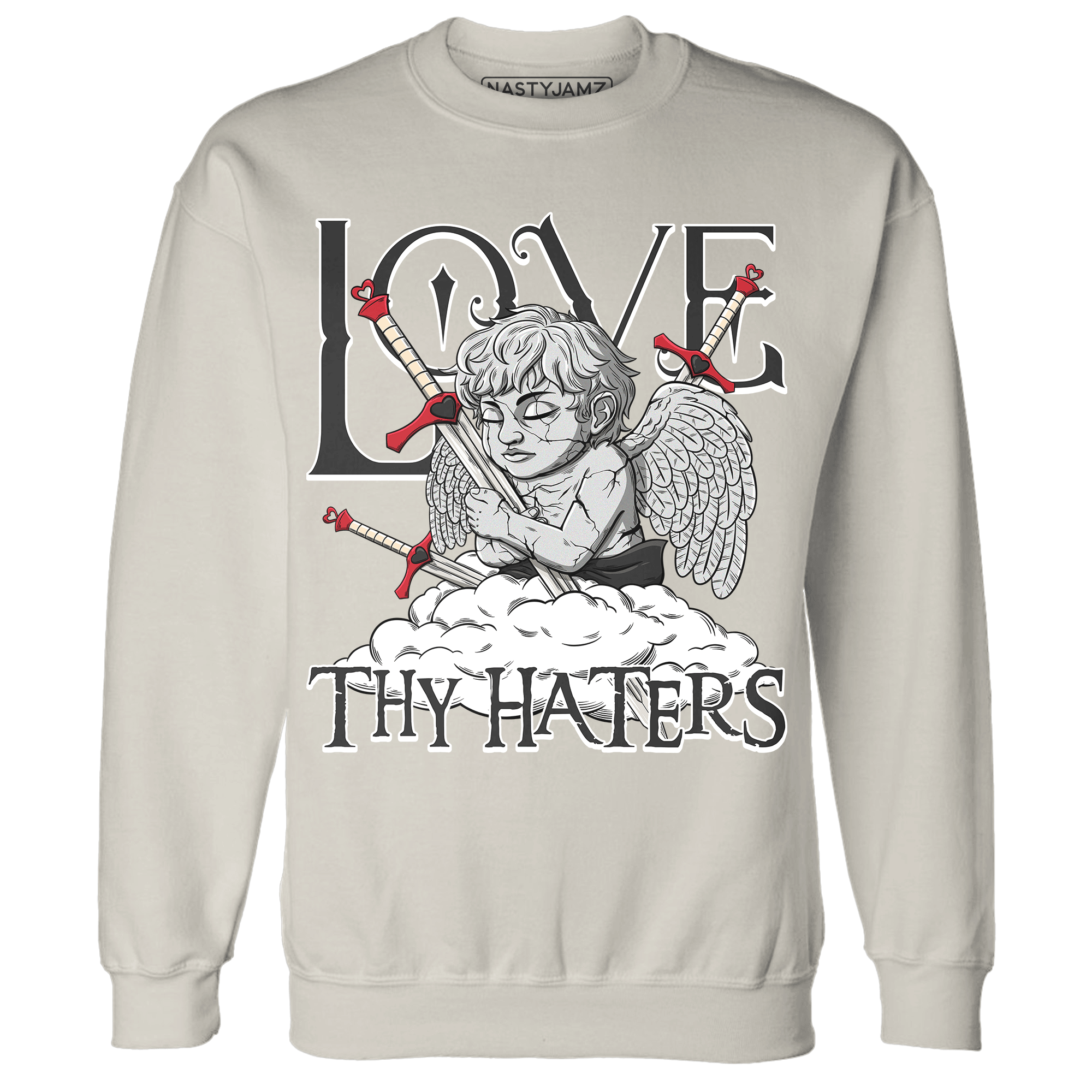 Jumman Jack University Red Sweatshirt Match Love Thy Haters Angel - NastyJamz