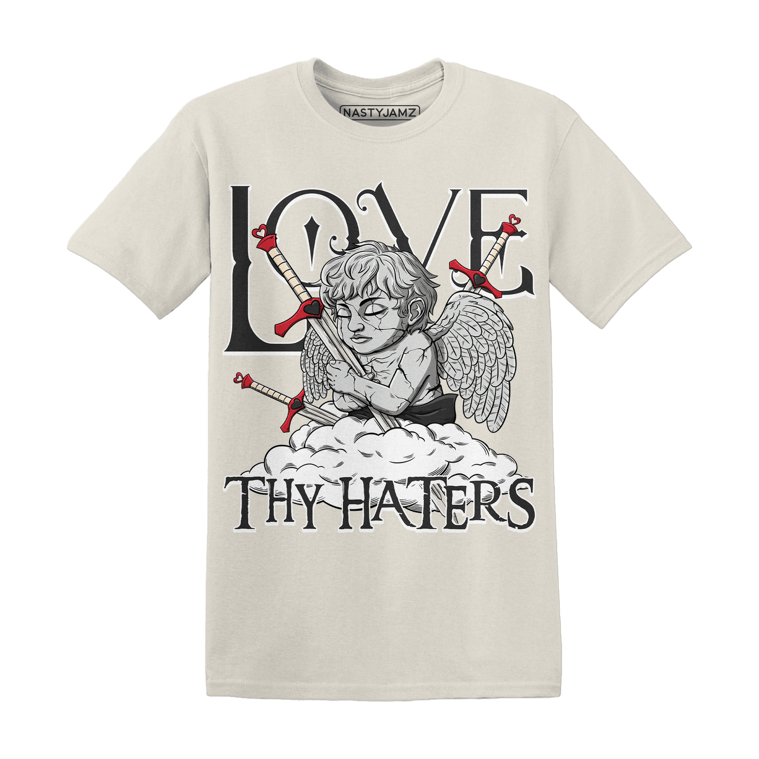 Jumman Jack University Red T Shirt Love Thy Haters Angel - NastyJamz