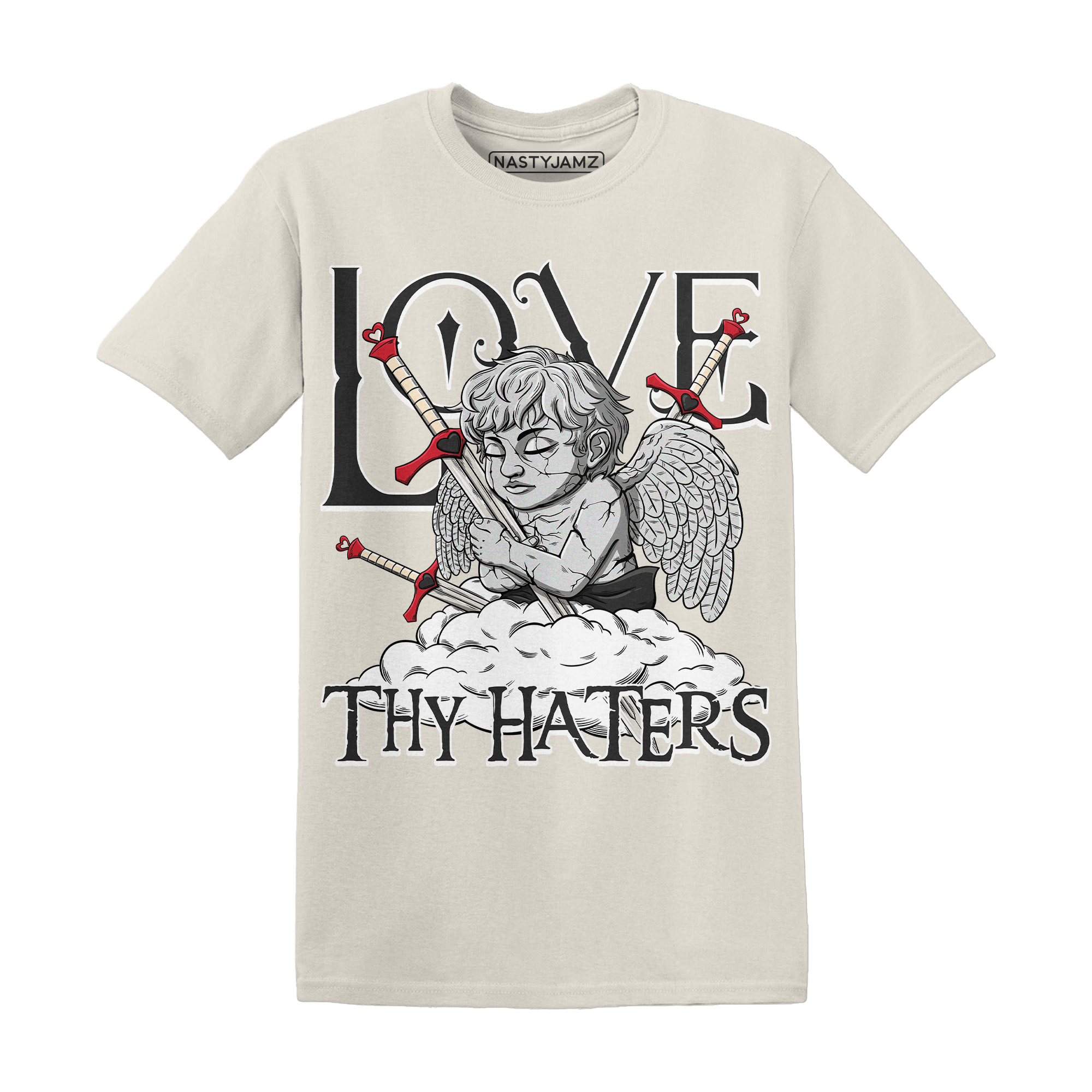 Jumman Jack University Red T Shirt Love Thy Haters Angel - NastyJamz