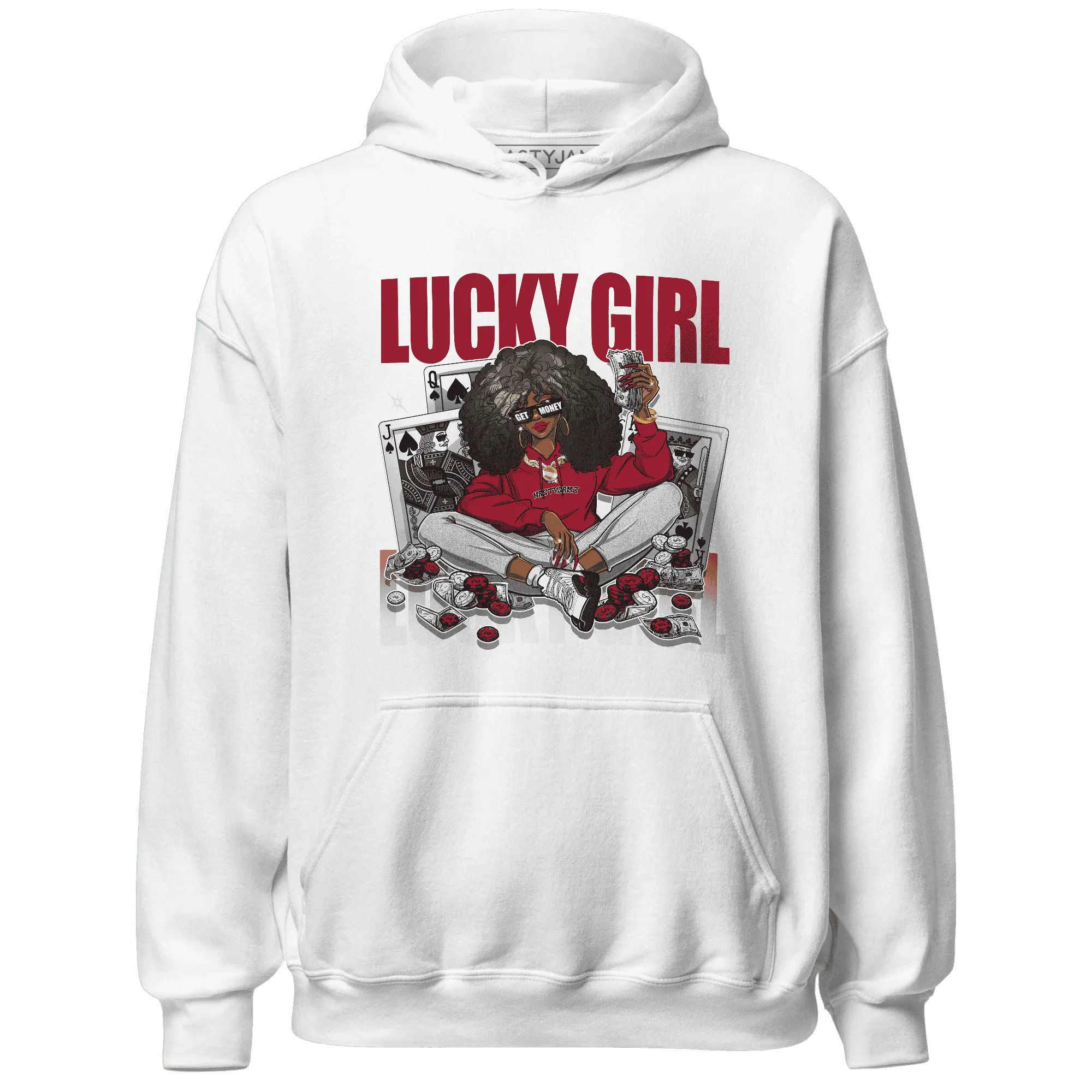 NastyJamz-Retro-Red-Taxi-12s-Hoodie-Match-Lucky-Girl