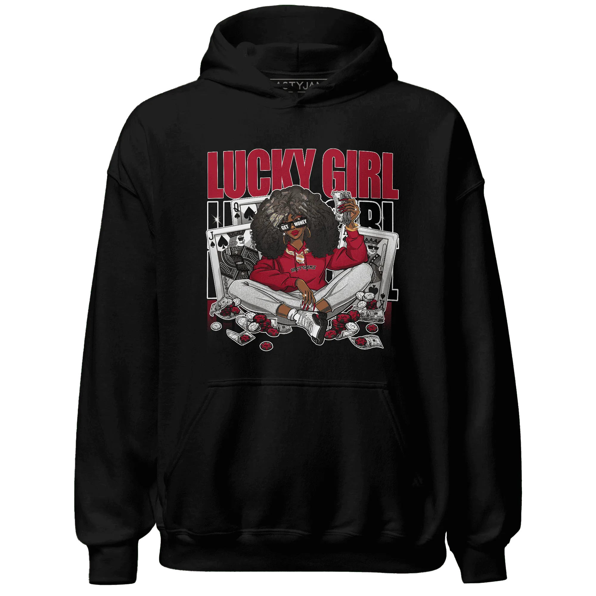 NastyJamz-Retro-Red-Taxi-12s-Hoodie-Match-Lucky-Girl