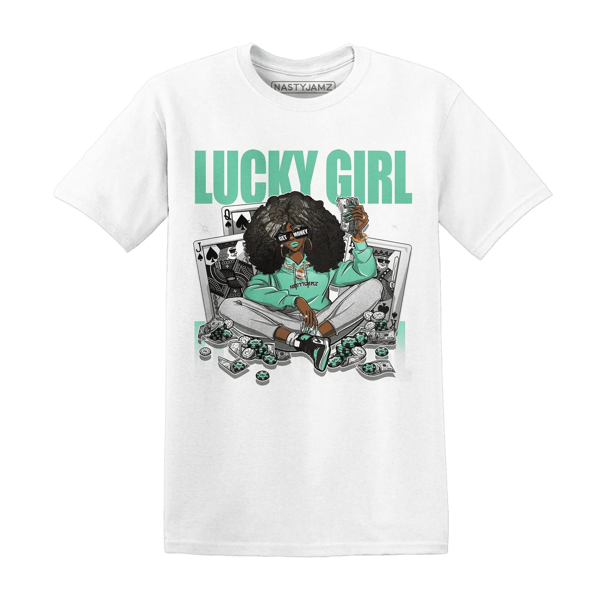 NastyJamz-High-OG-Green-Glow-1s-T-Shirt-Match-Lucky-Girl