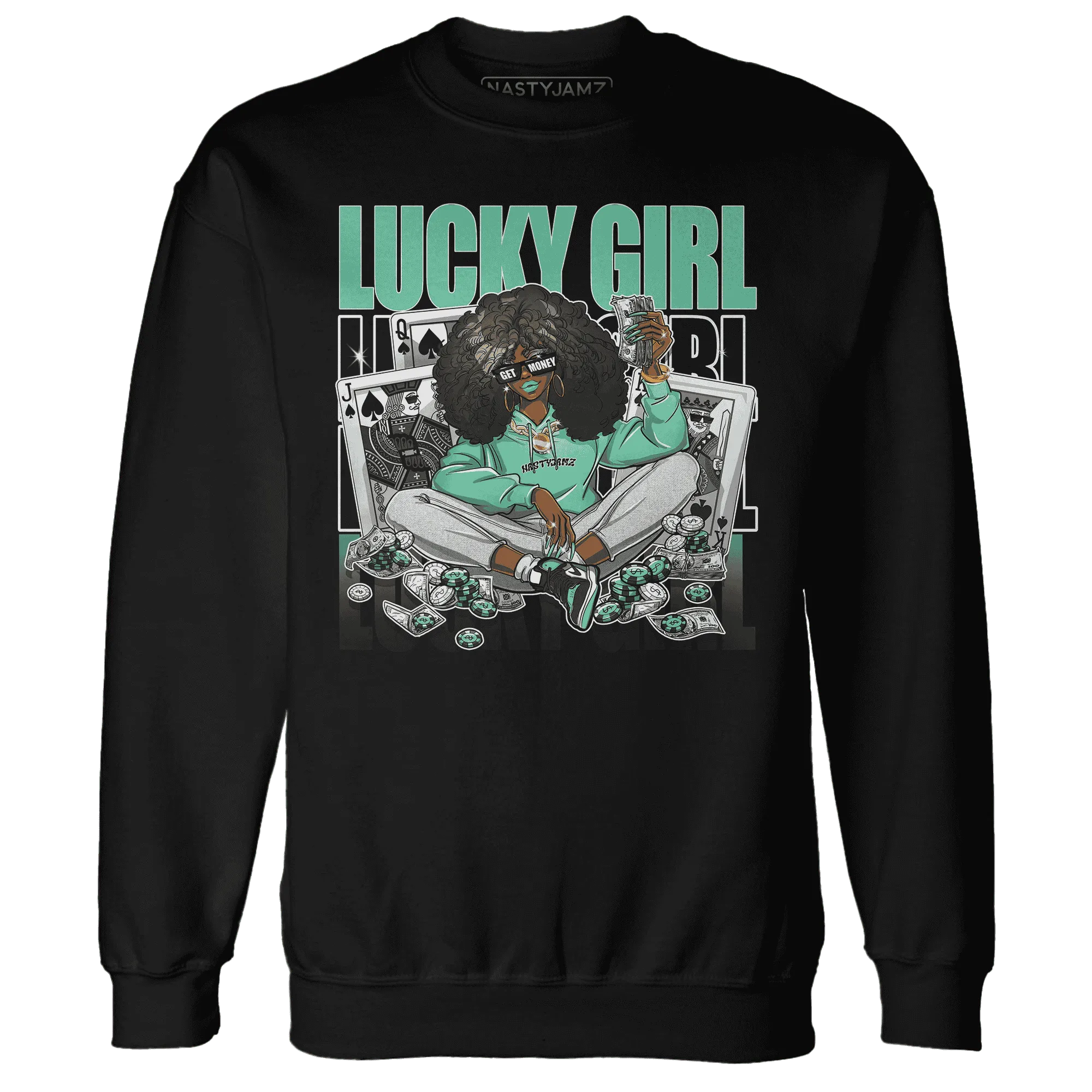 NastyJamz-High-OG-Green-Glow-1s-Sweatshirt-Match-Lucky-Girl