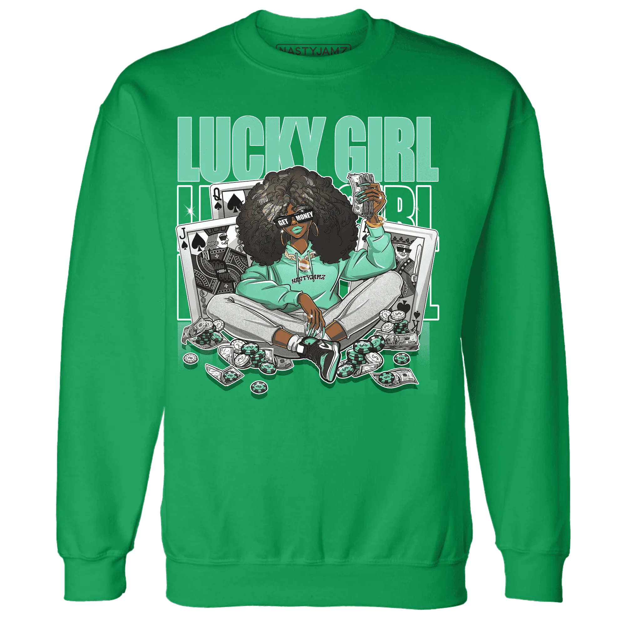 NastyJamz-High-OG-Green-Glow-1s-Sweatshirt-Match-Lucky-Girl