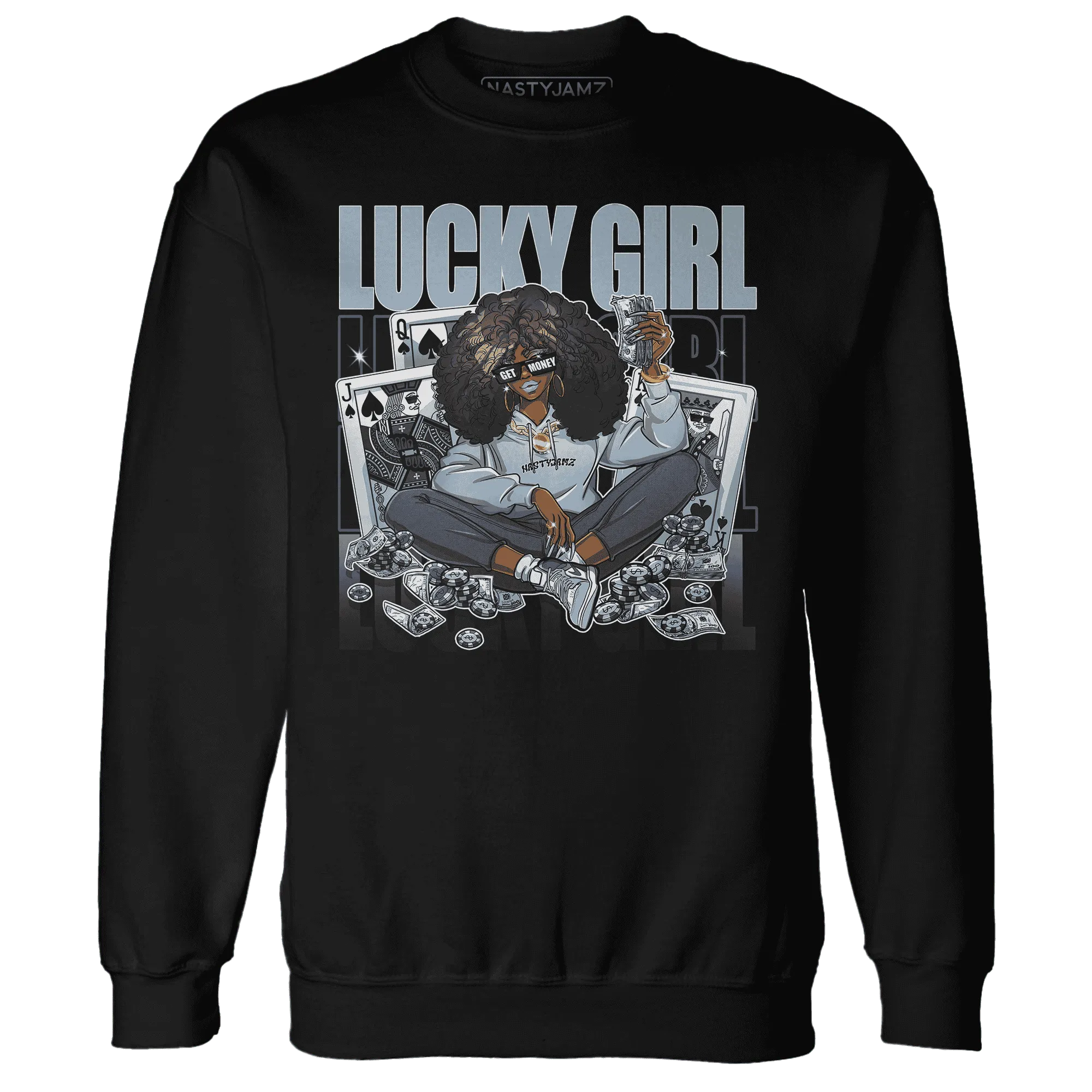 NastyJamz-Mid-Diffused-Blue-Grey-1s-Sweatshirt-Match-Lucky-Girl