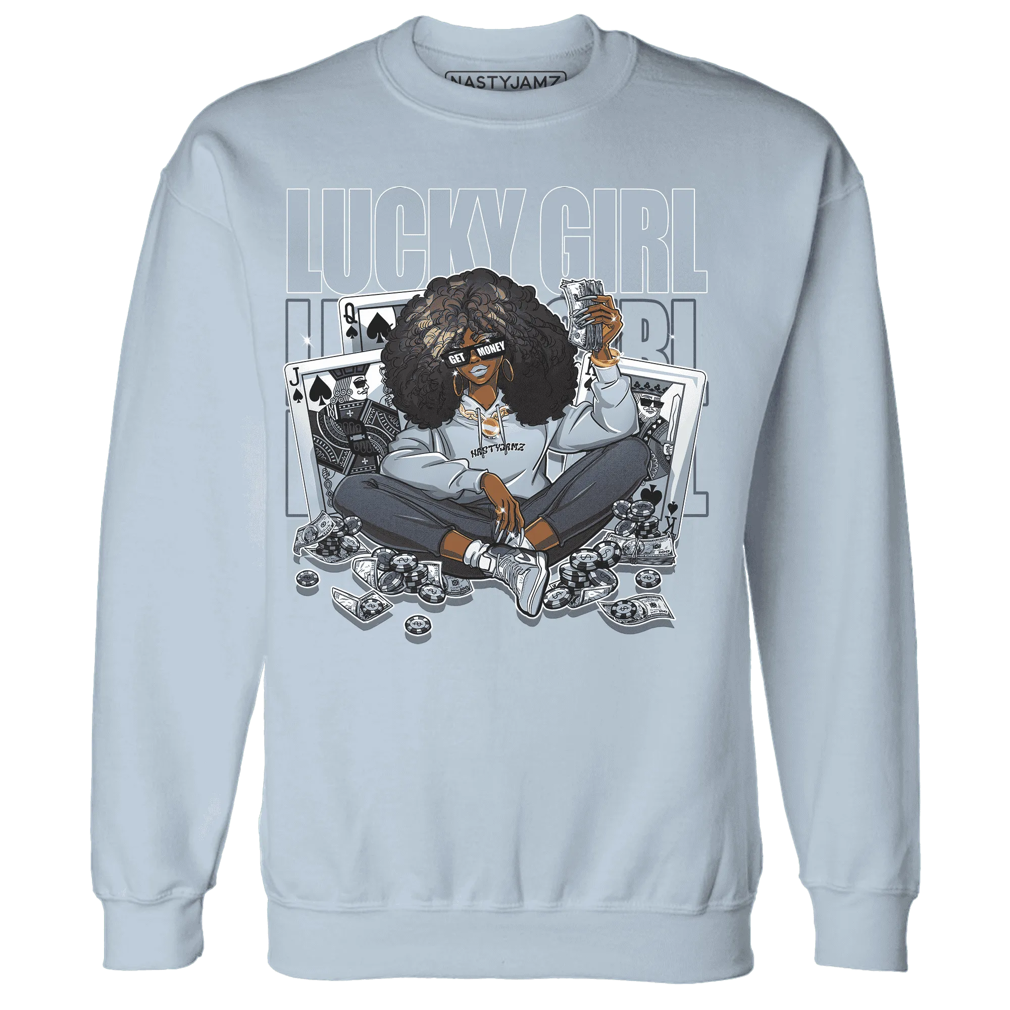 NastyJamz-Mid-Diffused-Blue-Grey-1s-Sweatshirt-Match-Lucky-Girl