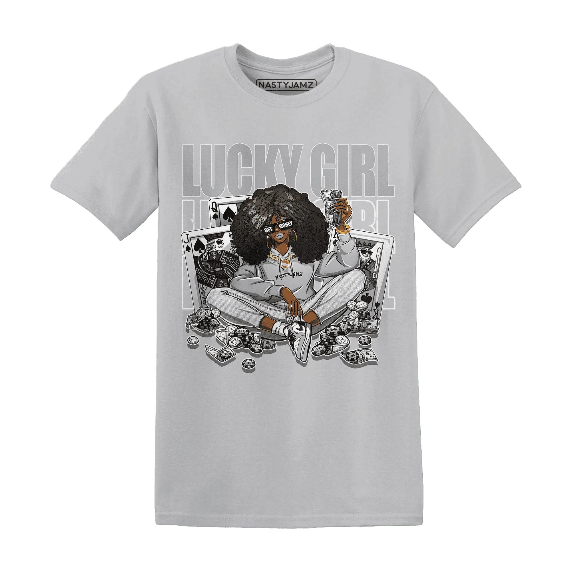 NastyJamz-Wolf-Grey-1s-T-Shirt-Match-Lucky-Girl