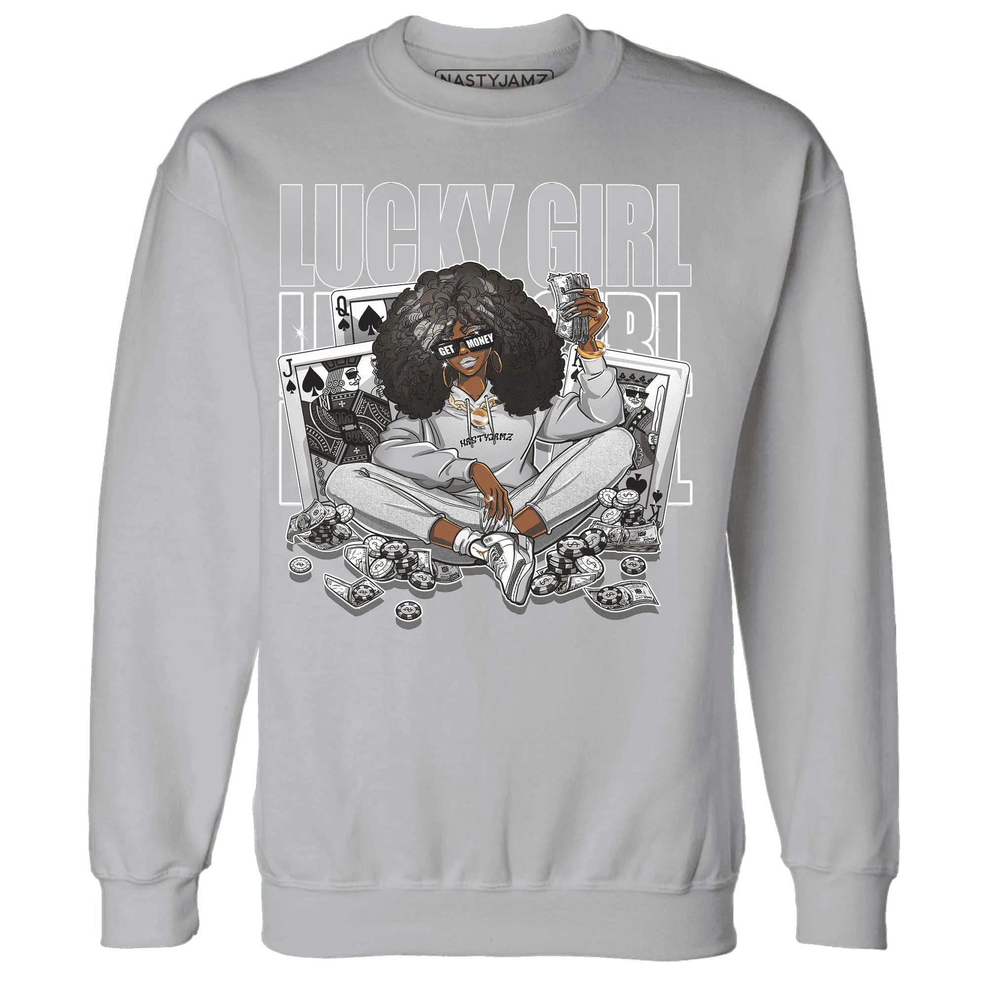 NastyJamz-Cement-Grey-3s-Sweatshirt-Match-Lucky-Girl