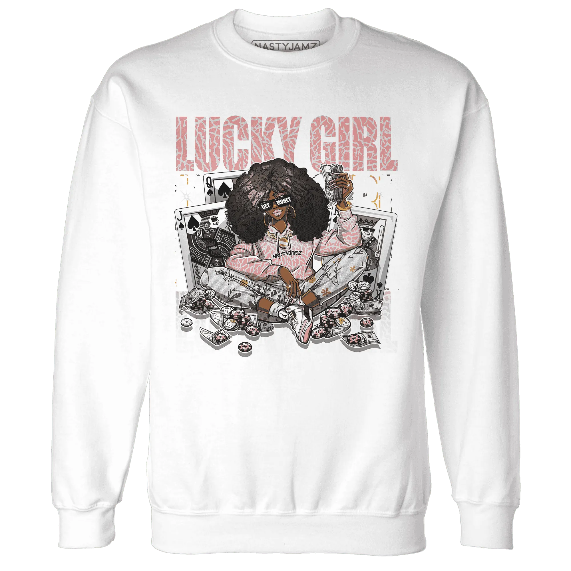 NastyJamz-Red-Stardust-3s-Sweatshirt-Match-Lucky-Girl