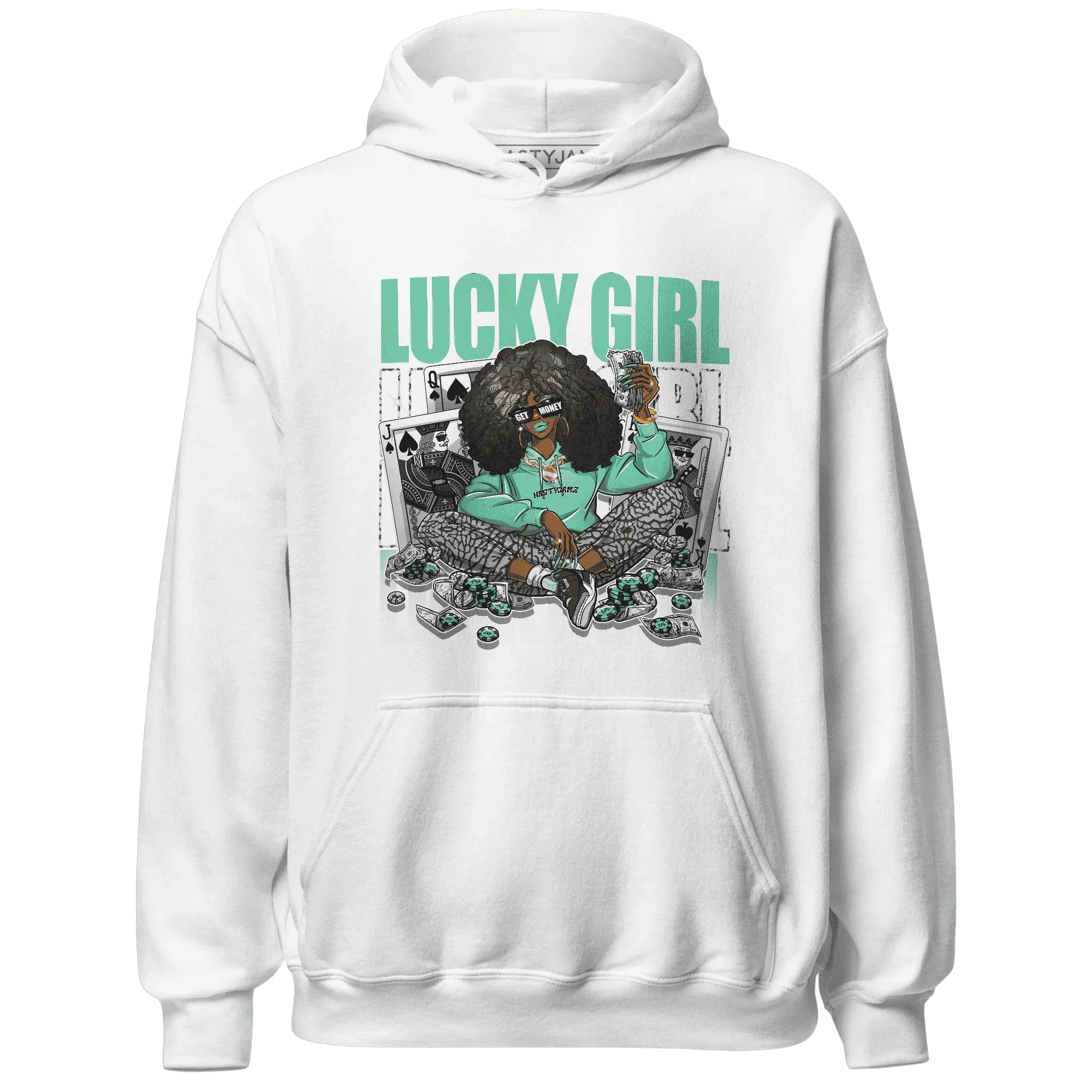 NastyJamz-Green-Glow-3s-Hoodie-Match-Lucky-Girl