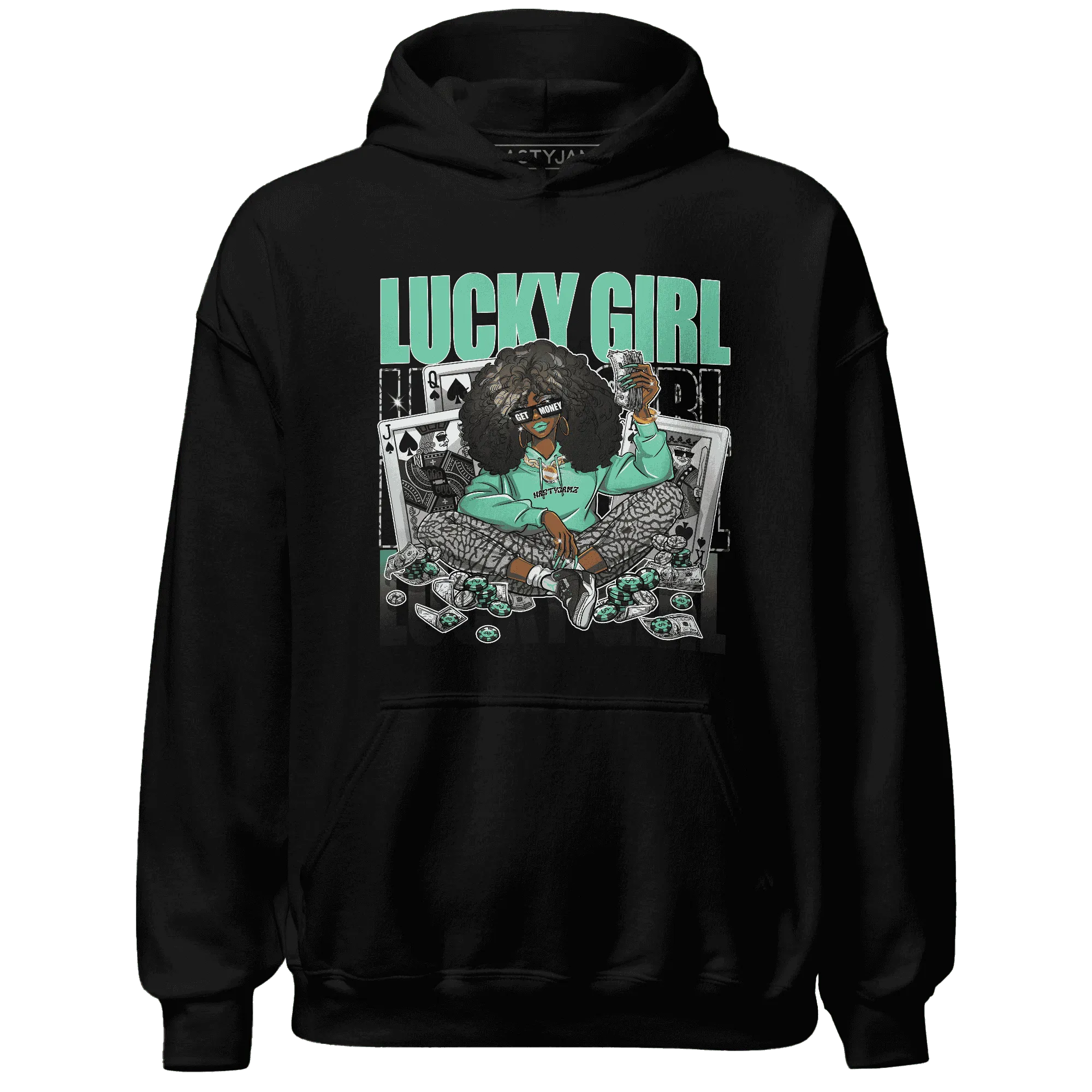 NastyJamz-Green-Glow-3s-Hoodie-Match-Lucky-Girl