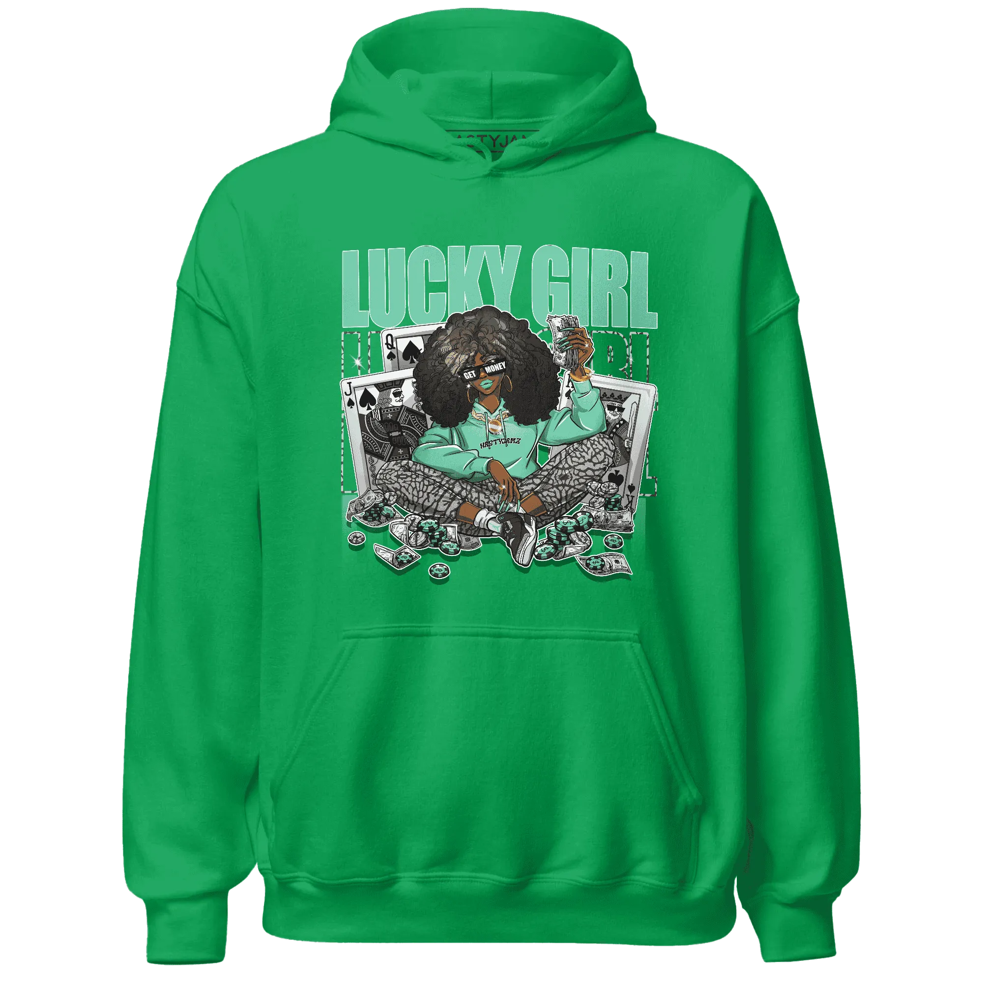 NastyJamz-Green-Glow-3s-Hoodie-Match-Lucky-Girl