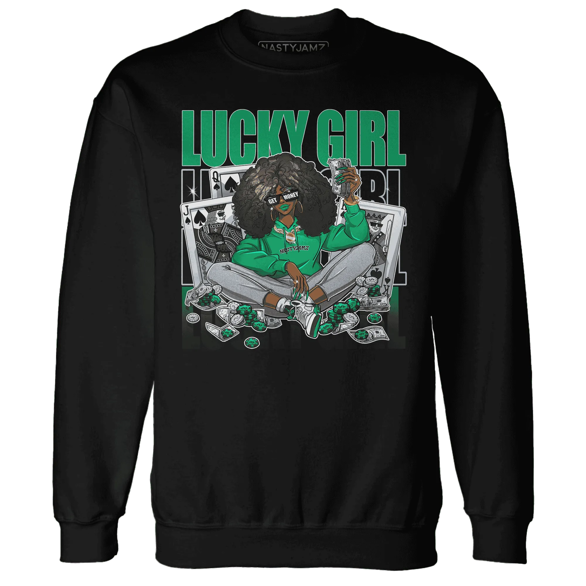 NastyJamz-Lucky-Green-5s-Sweatshirt-Match-Lucky-Girl