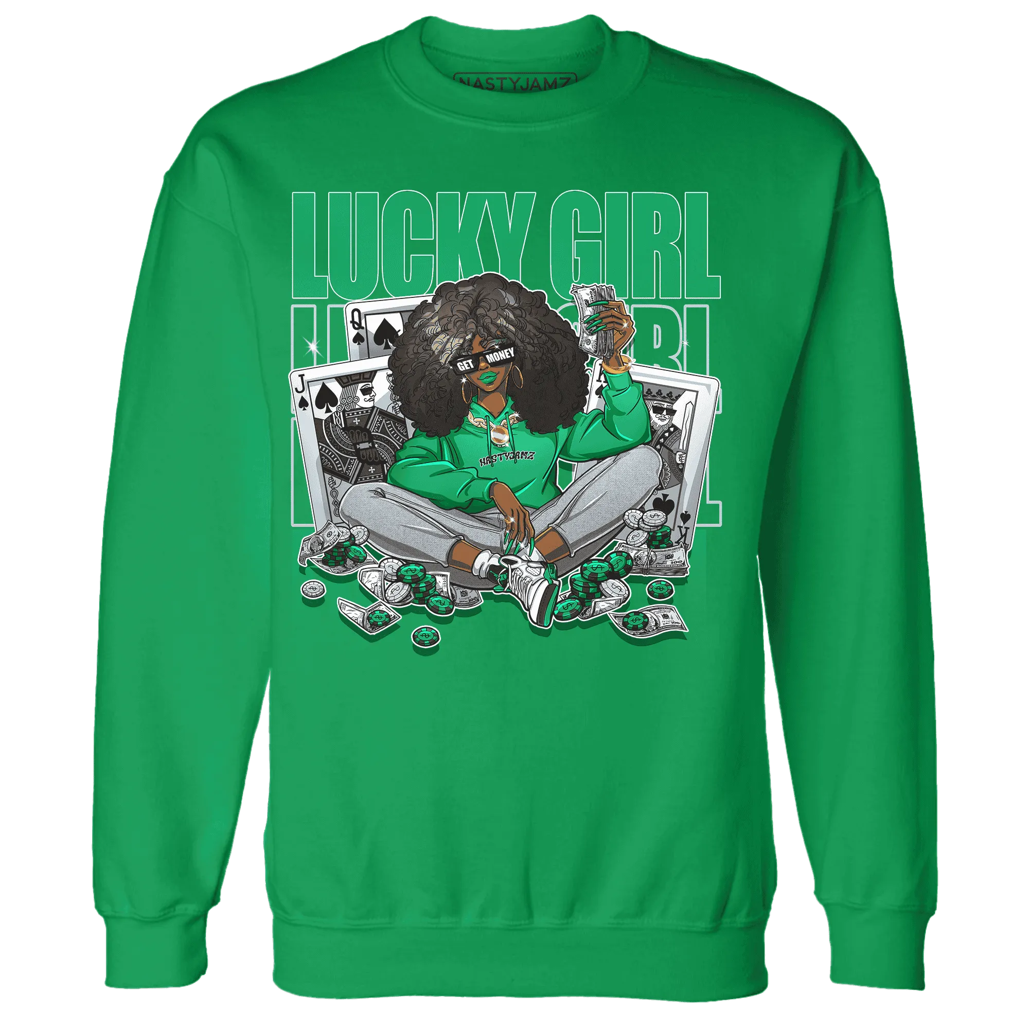 NastyJamz-Lucky-Green-5s-Sweatshirt-Match-Lucky-Girl