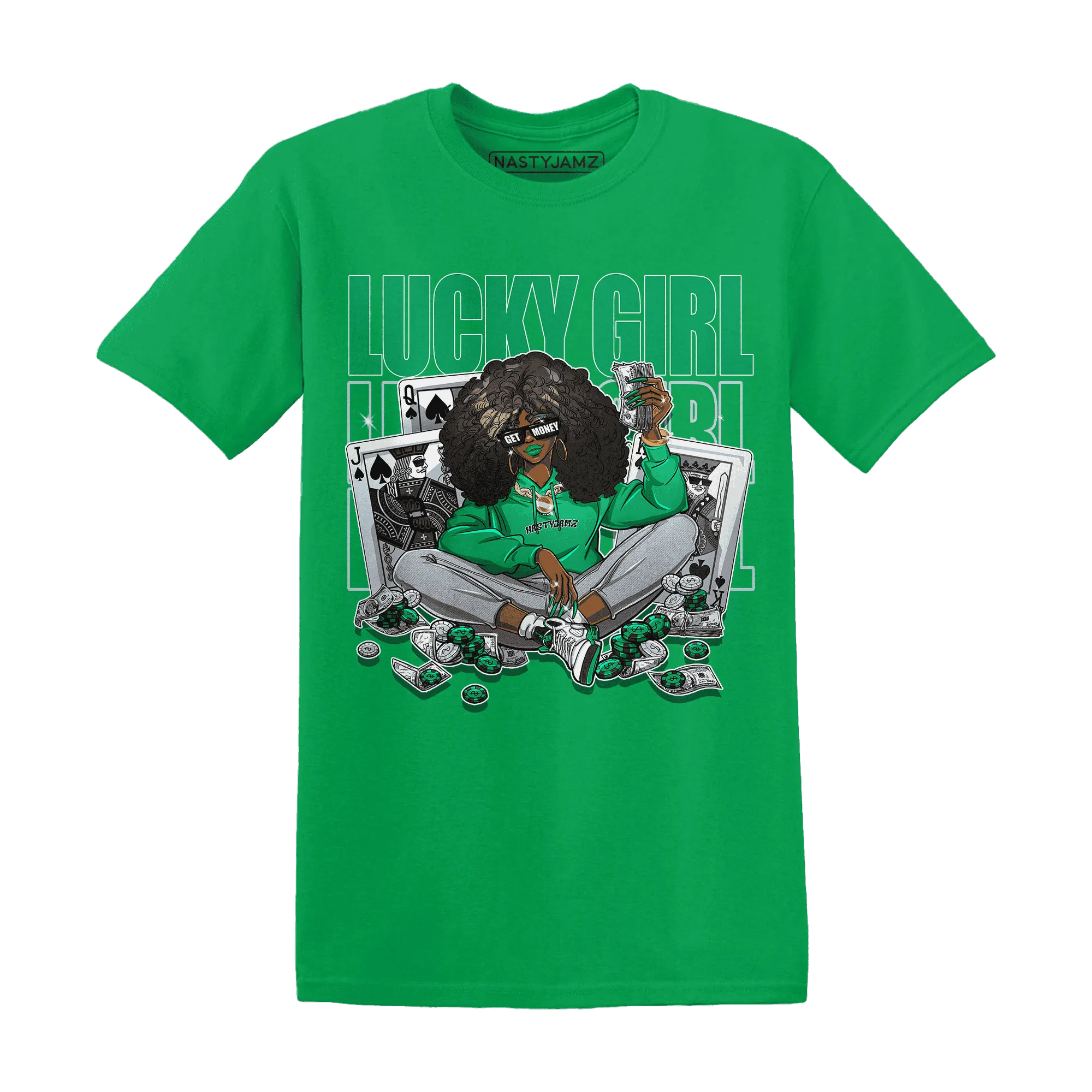 NastyJamz-Lucky-Green-5s-T-Shirt-Match-Lucky-Girl
