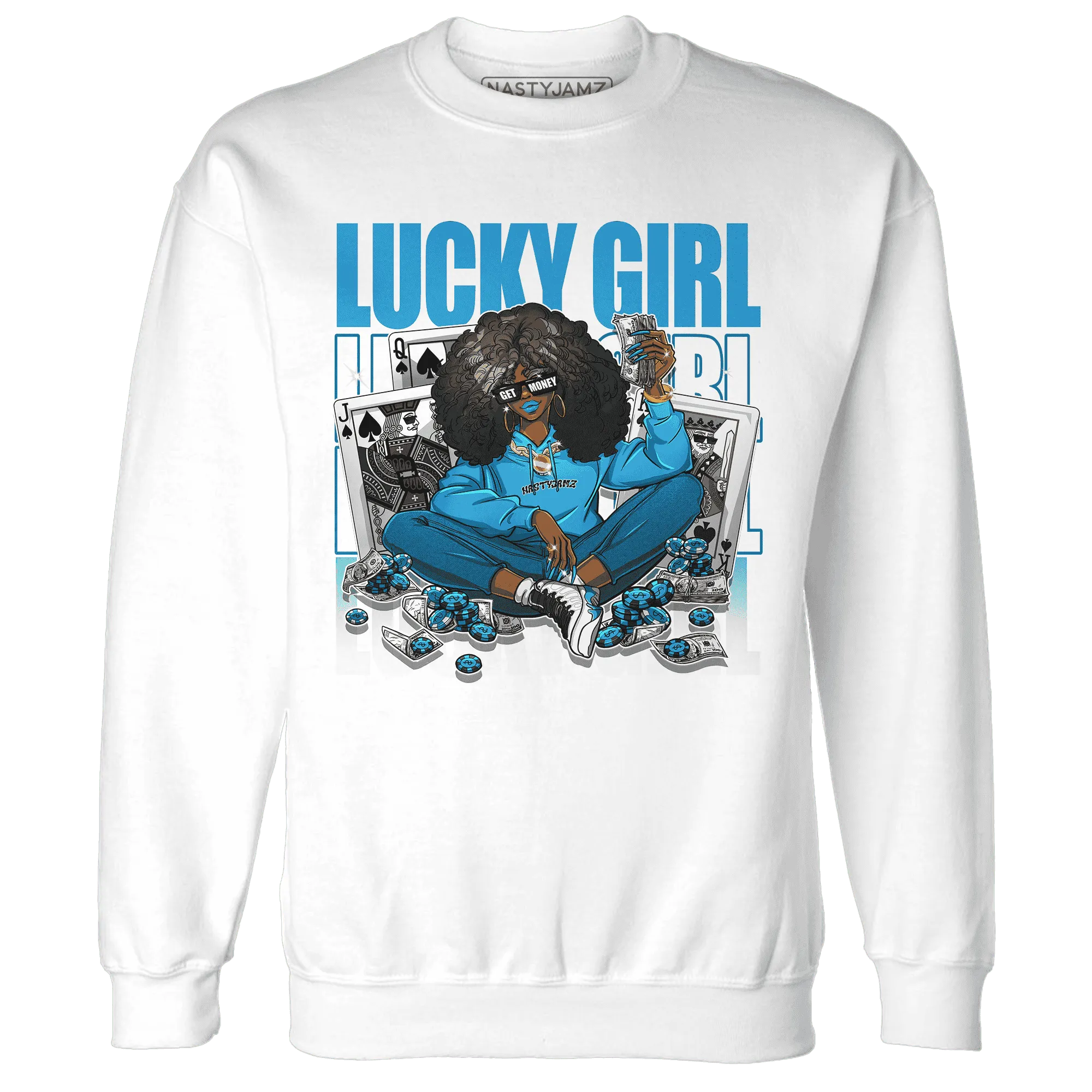 NastyJamz-Powder-Blue-9s-Sweatshirt-Match-Lucky-Girl