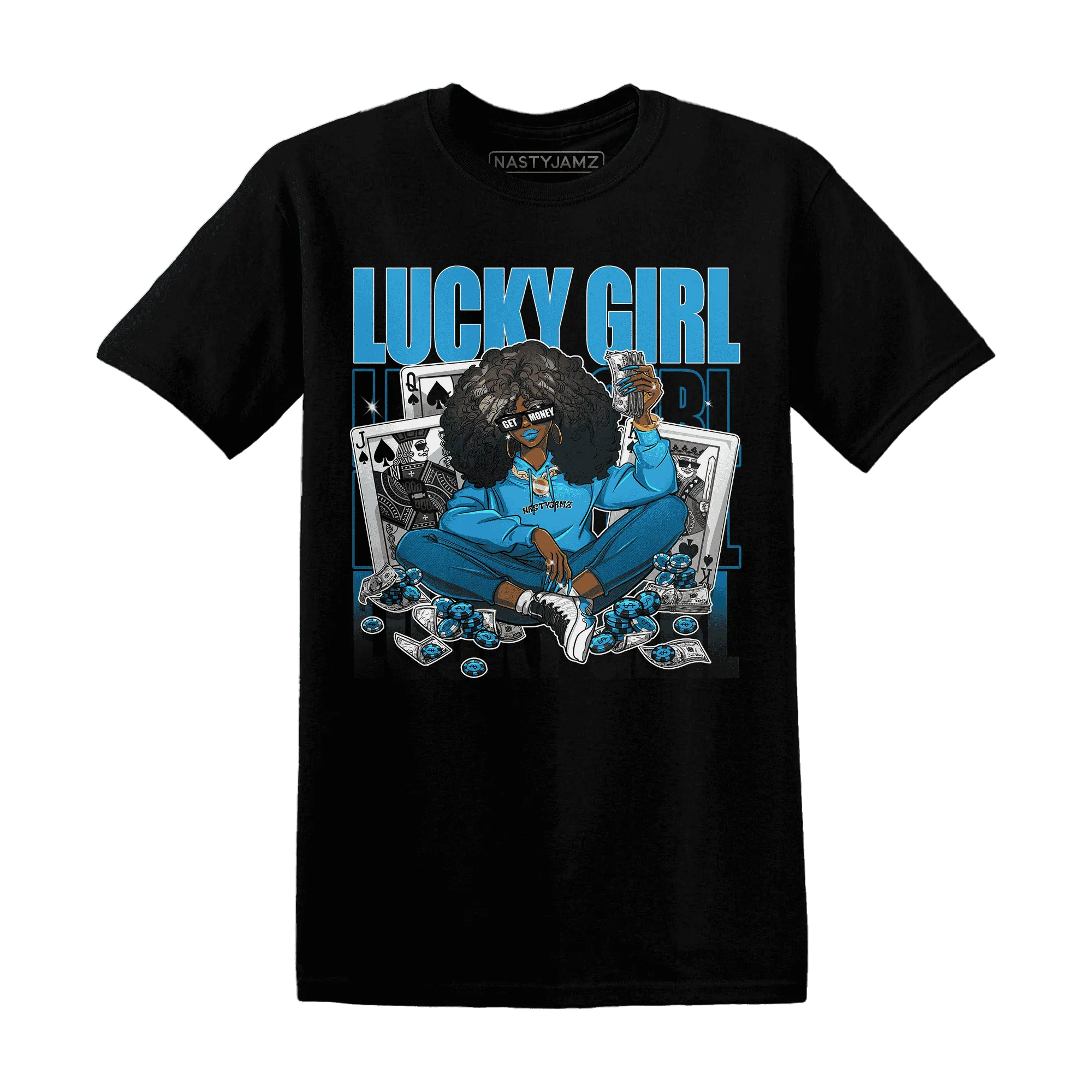 NastyJamz-Powder-Blue-9s-T-Shirt-Match-Lucky-Girl