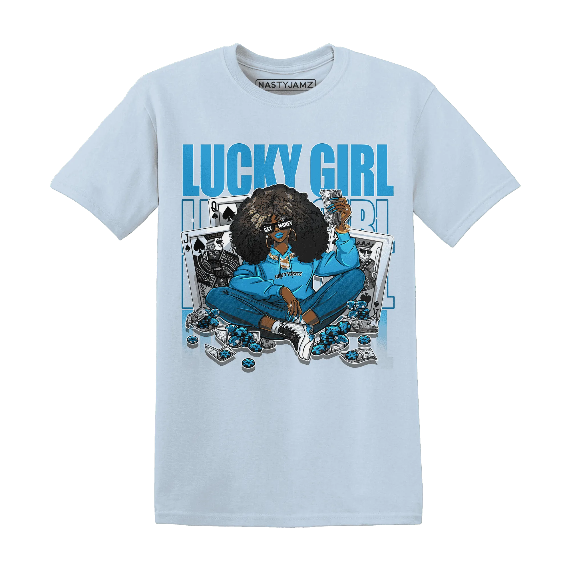 NastyJamz-Powder-Blue-9s-T-Shirt-Match-Lucky-Girl