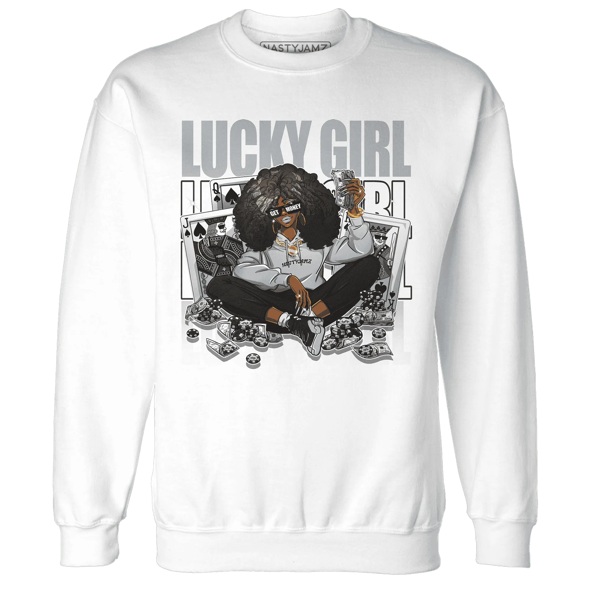 NastyJamz-Wolf-Grey-12s-Sweatshirt-Match-Lucky-Girl-